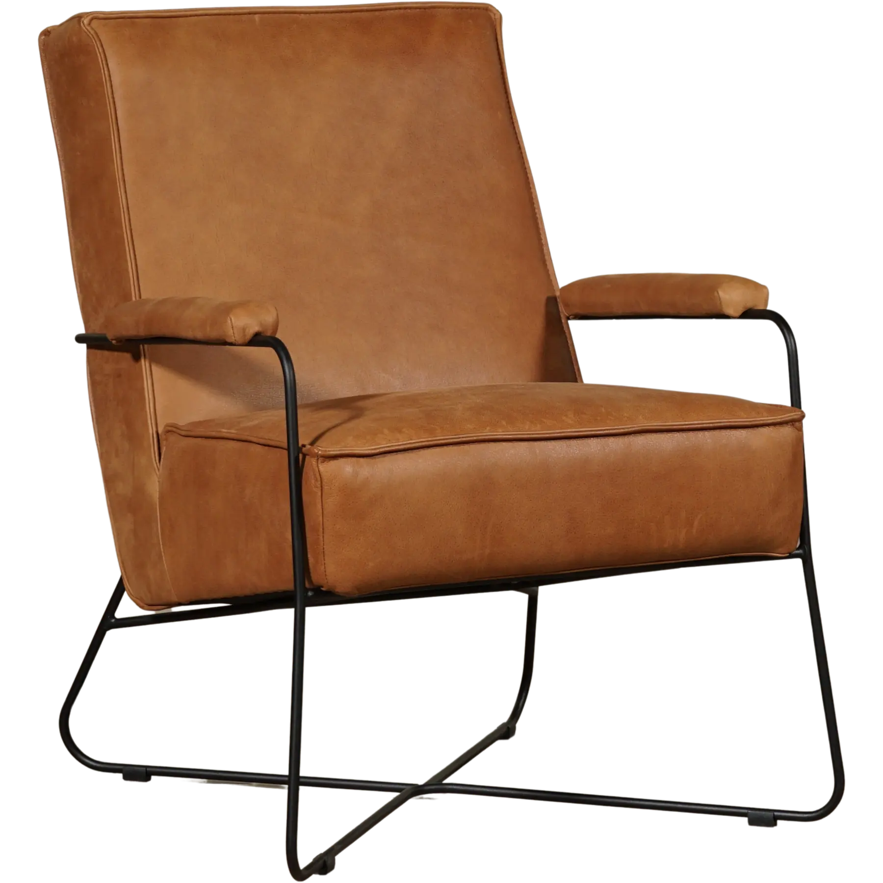 afbeelding van Set van 2 Leren fauteuils Hope - Vintage Cognac (cognac)