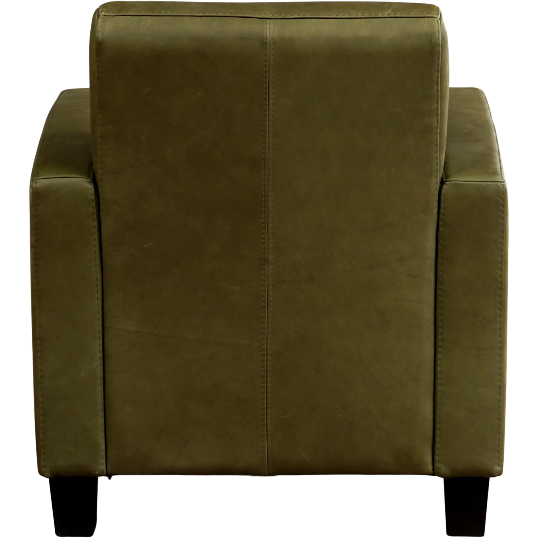 afbeelding van Set van 2 Leren fauteuils Joy - Rancho Green (olijf/groen) - Poten hout zwart