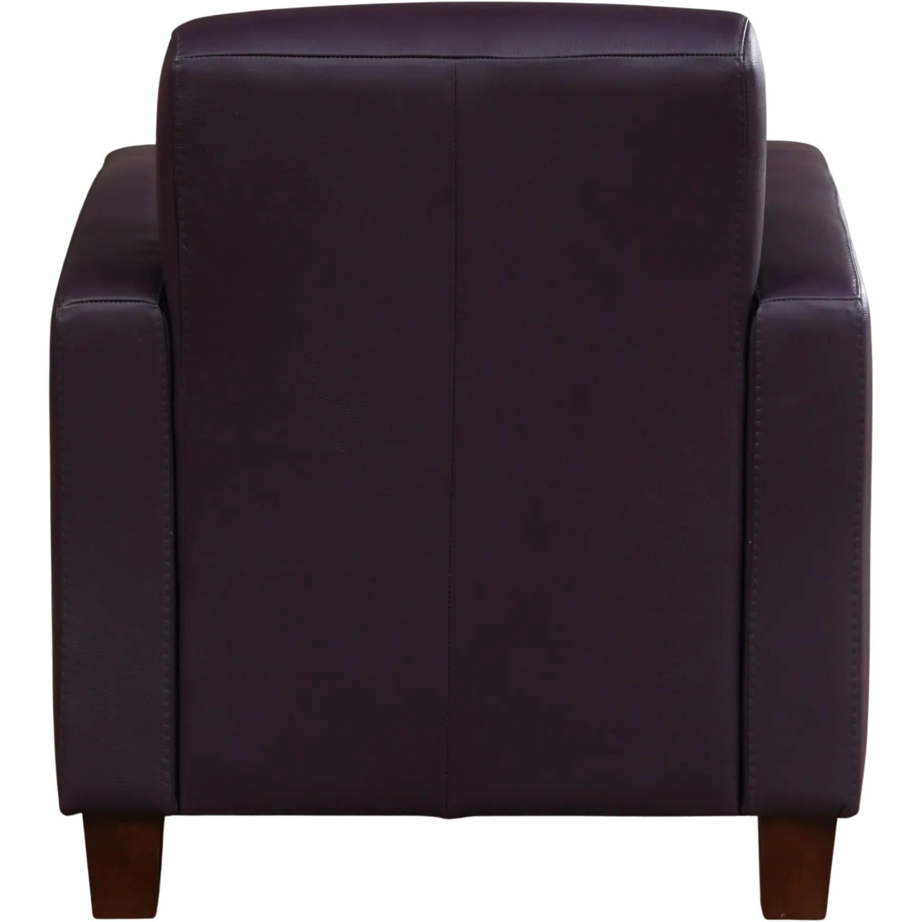 afbeelding van Set van 2 Leren fauteuils Joy - Toledo Merlin (donkerpaars) - Poten hout zwart