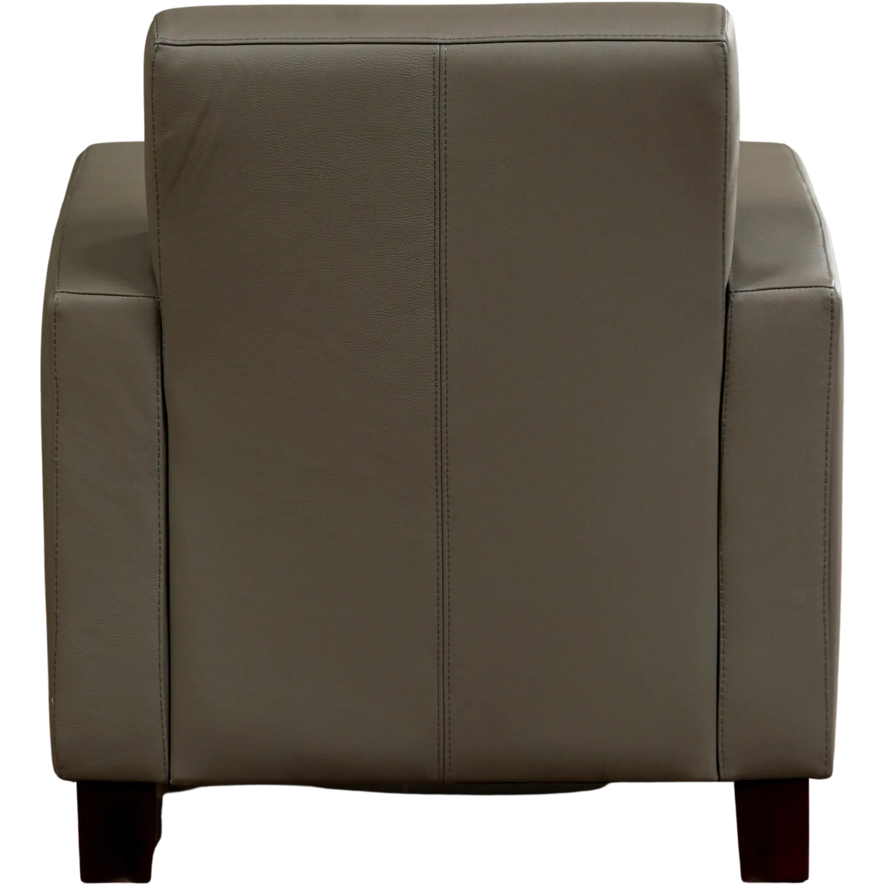 afbeelding van Set van 2 Leren fauteuils Joy - Toledo Smog (grijs) - Poten hout bruin