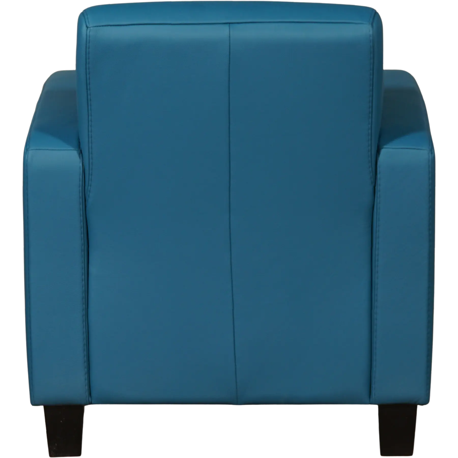 afbeelding van Set van 2 Leren fauteuils Joy - Toledo Turquoise (blauw) - Poten hout bruin