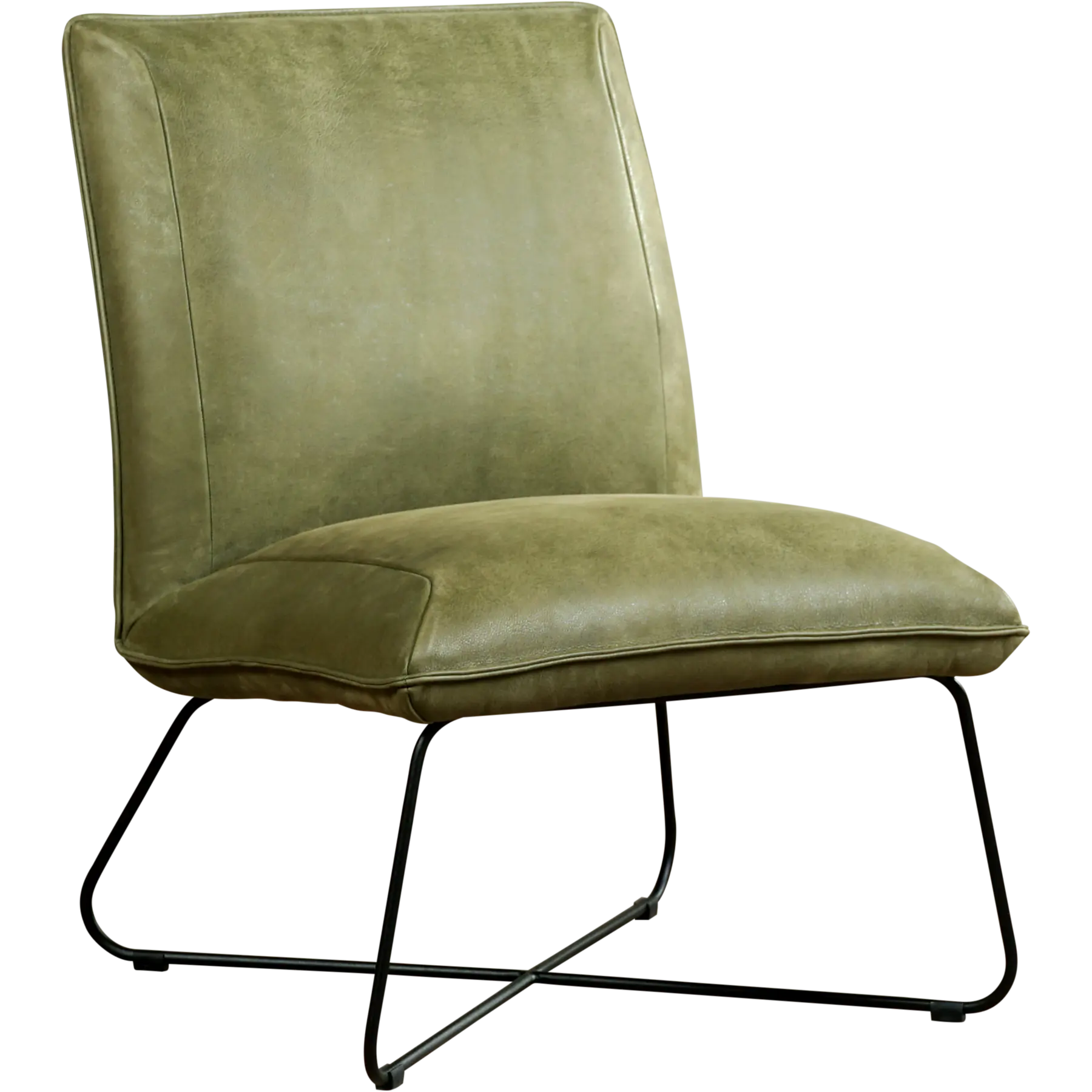 afbeelding van Set van 2 Leren fauteuils Less - Kenia Olive (olijf)