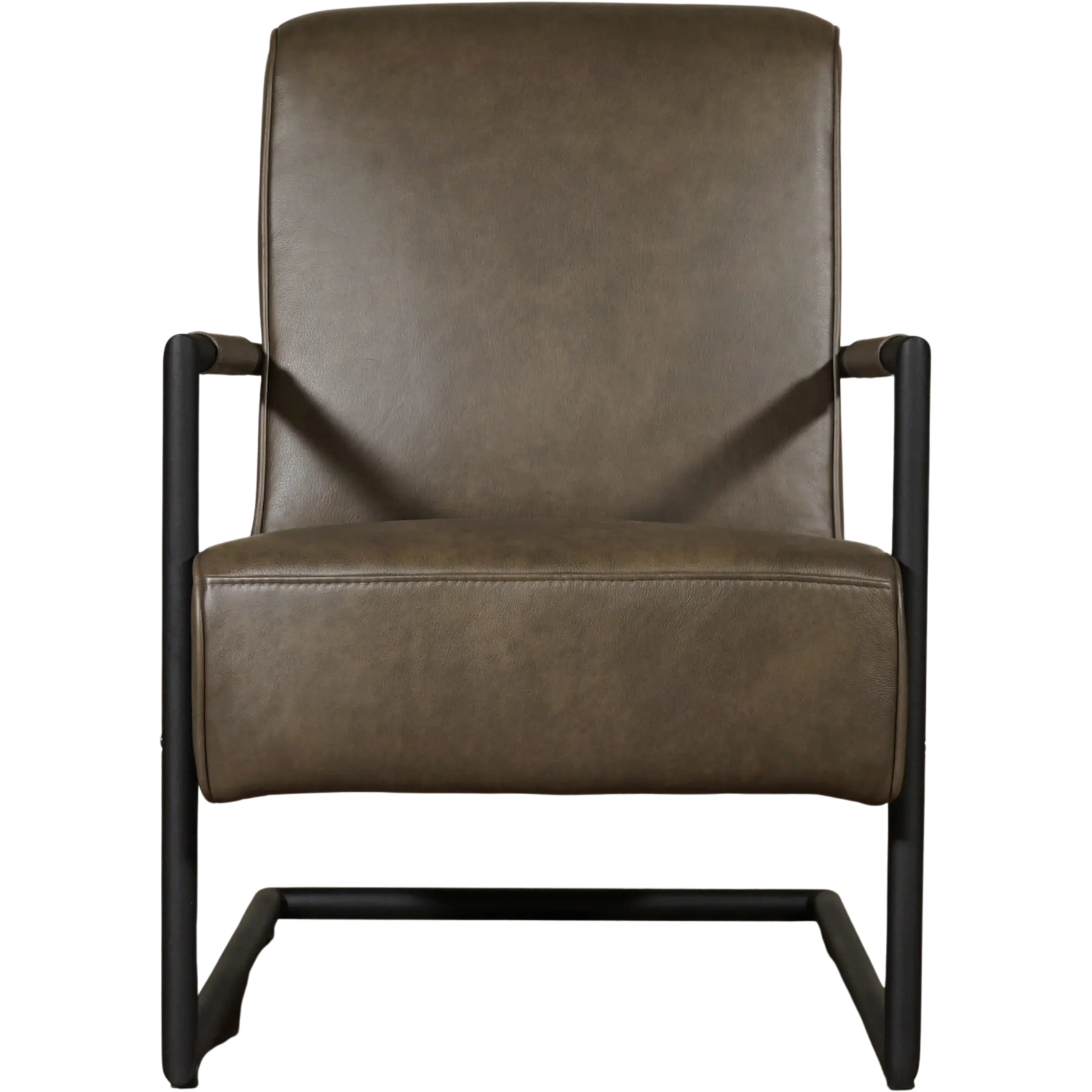 afbeelding van Set van 2 Leren fauteuils Lodge - Granada Ash (grijs/bruin)