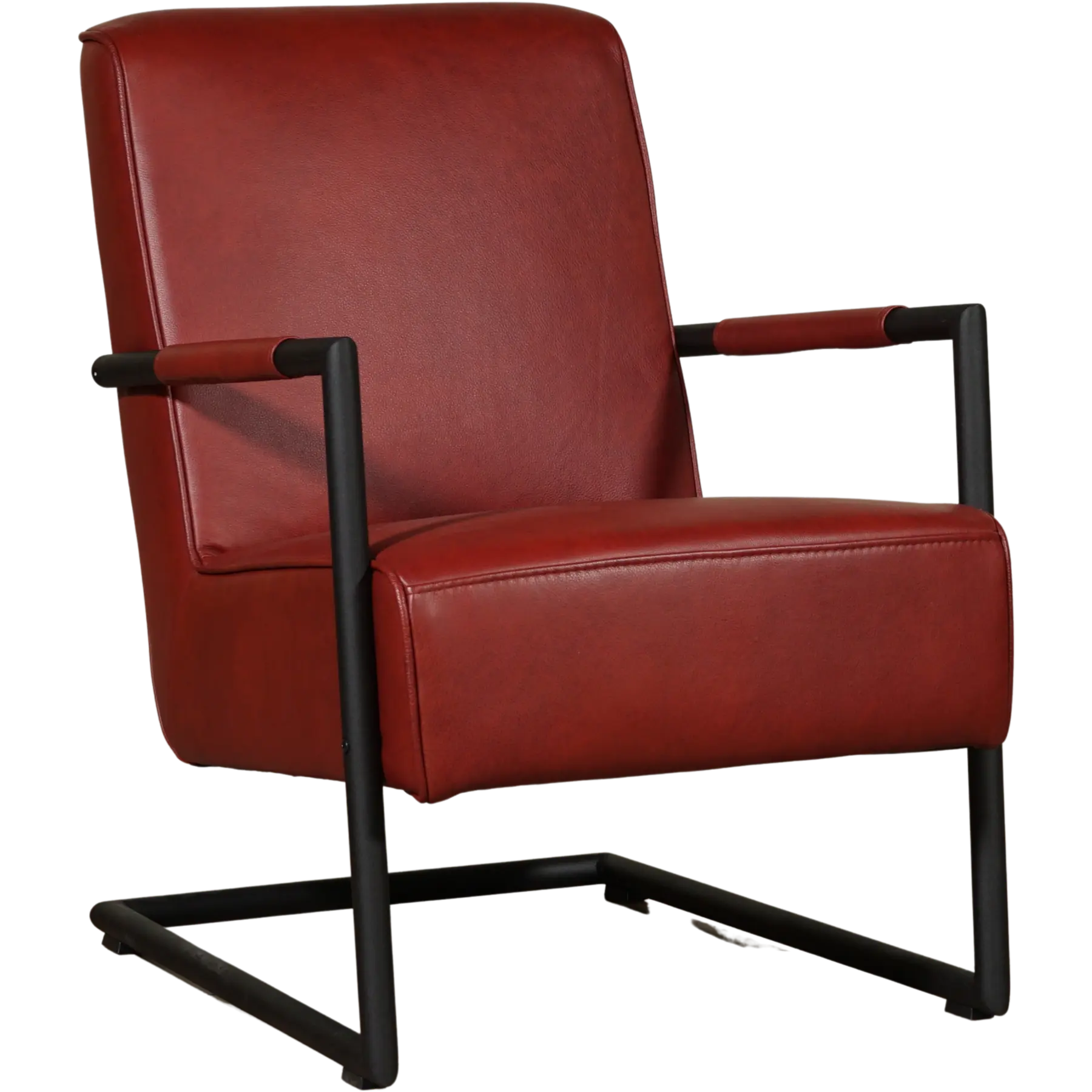 afbeelding van Set van 2 Leren fauteuils Lodge - Granada Rouge (rood)