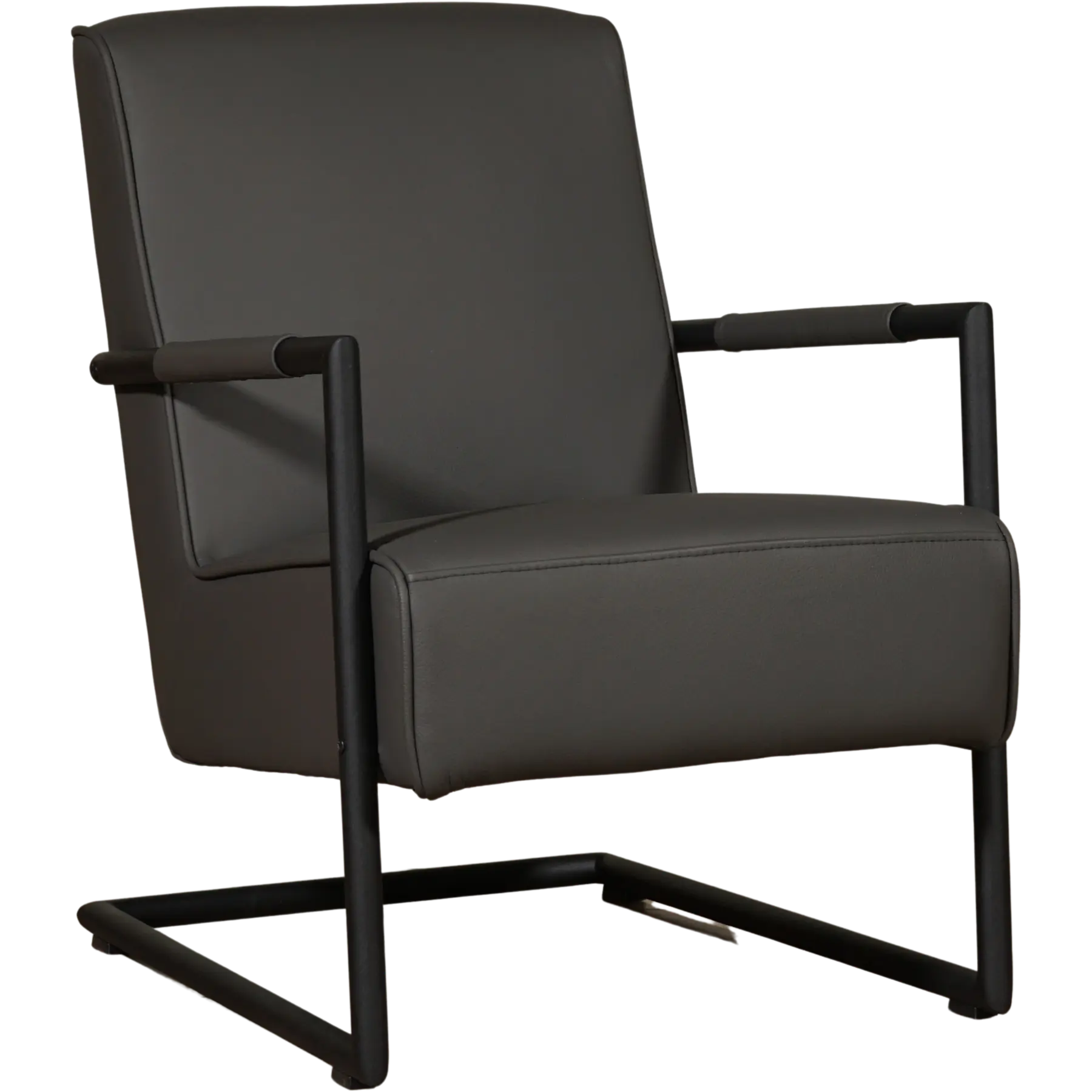 afbeelding van Set van 2 Leren fauteuils Lodge - Toledo Antracite (donkergrijs)