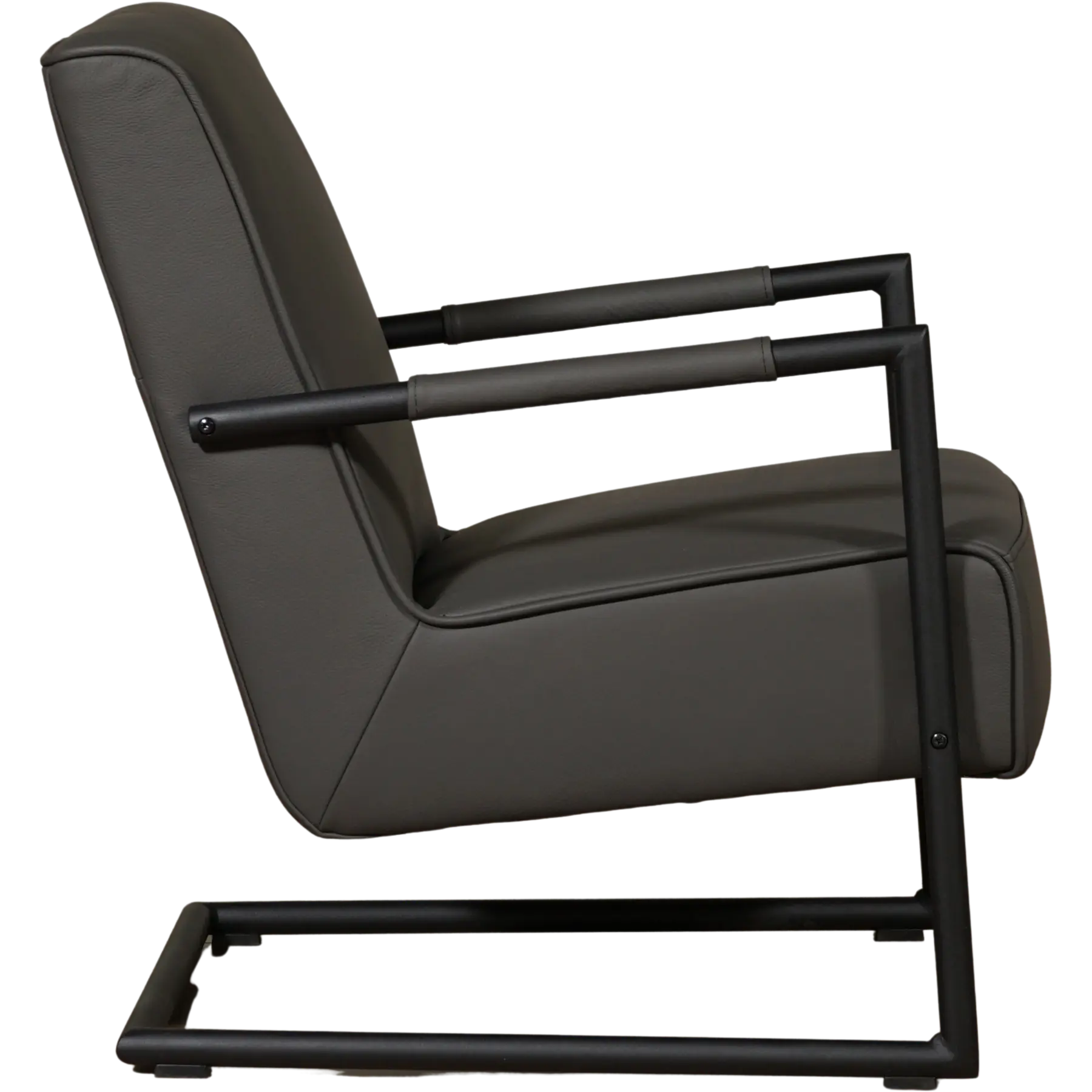 afbeelding van Set van 2 Leren fauteuils Lodge - Toledo Antracite (donkergrijs)