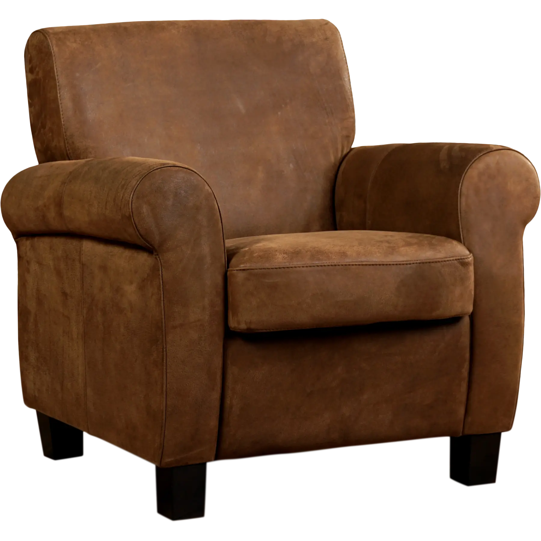 afbeelding van Set van 2 Leren fauteuils Perfection - Kenia Brown (bruin) - Poten hout bruin