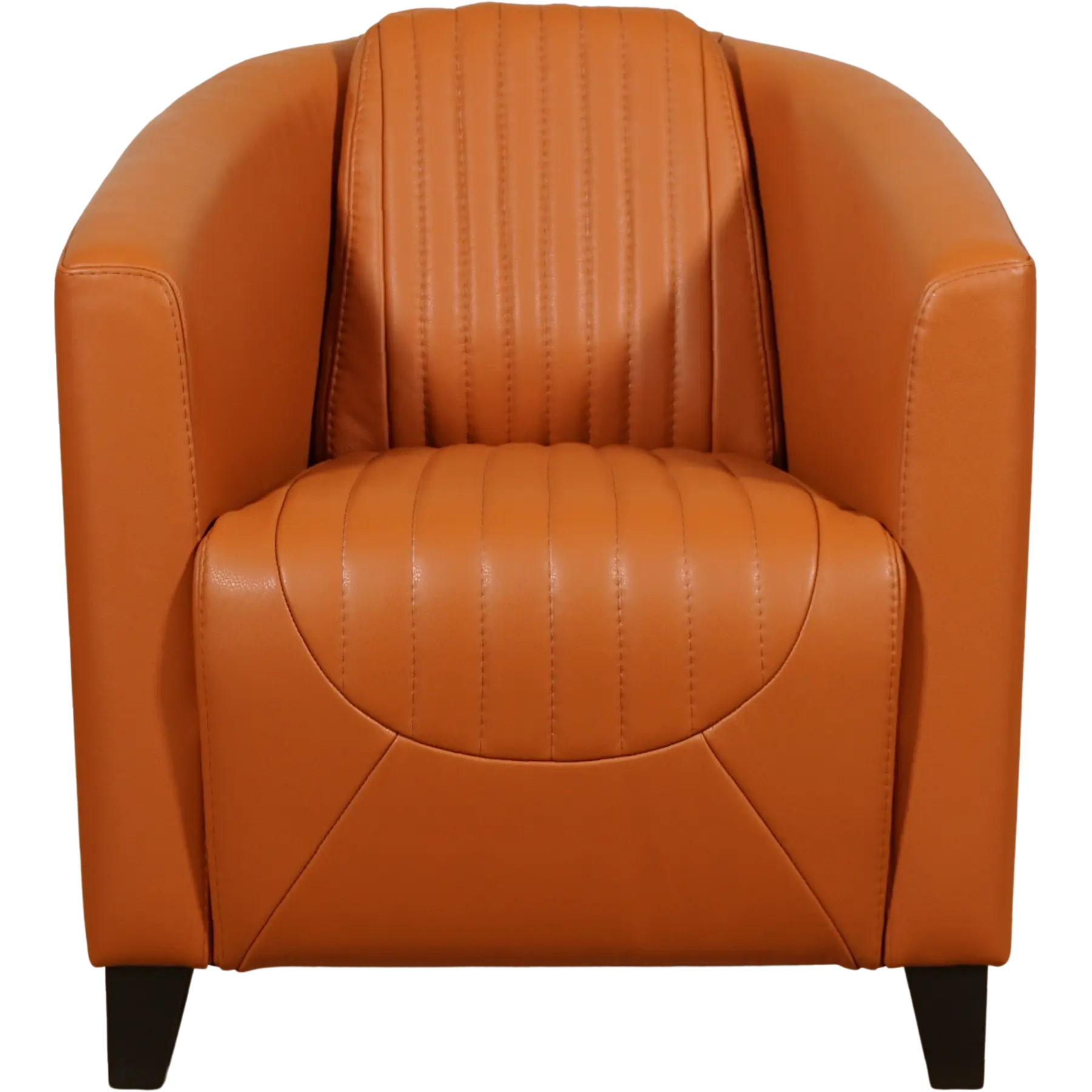 afbeelding van Set van 2 Leren fauteuils Press Special - Massif Amaretto (cognac) - Poten hout zwart