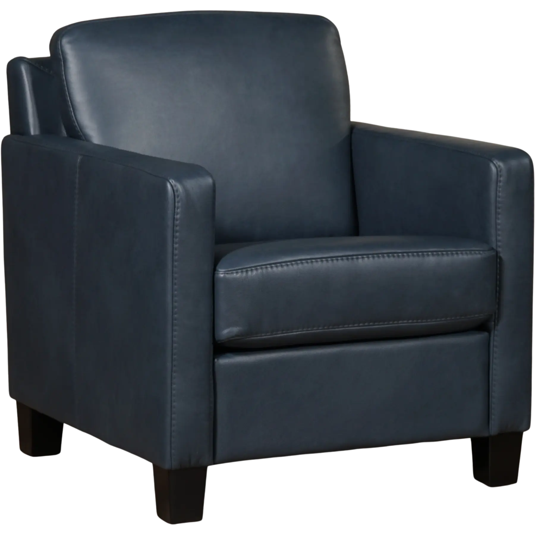 afbeelding van Set van 2 Leren fauteuils Smart - Granada Blue (blauw) - Poten hout zwart