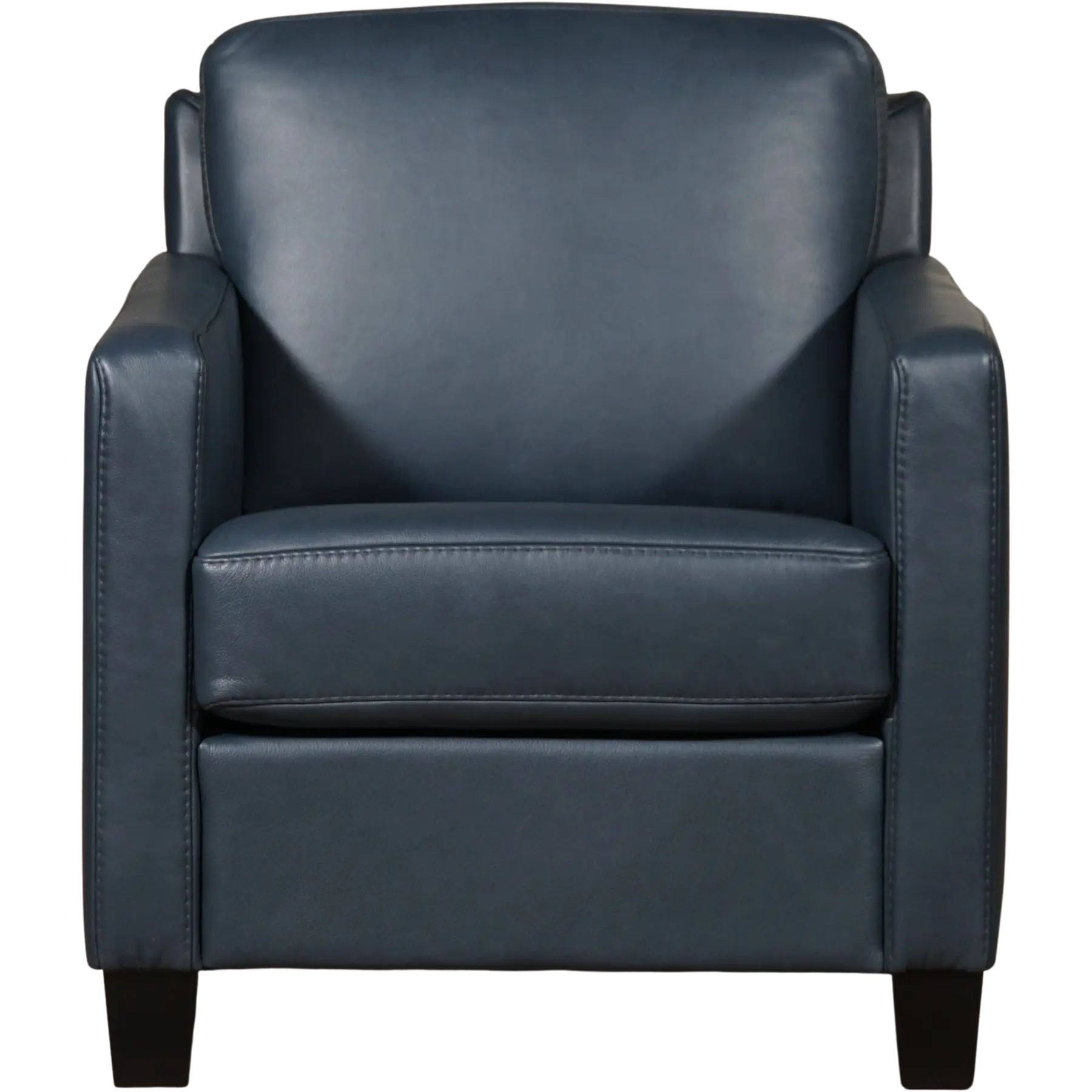 afbeelding van Set van 2 Leren fauteuils Smart - Granada Blue (blauw) - Poten hout zwart