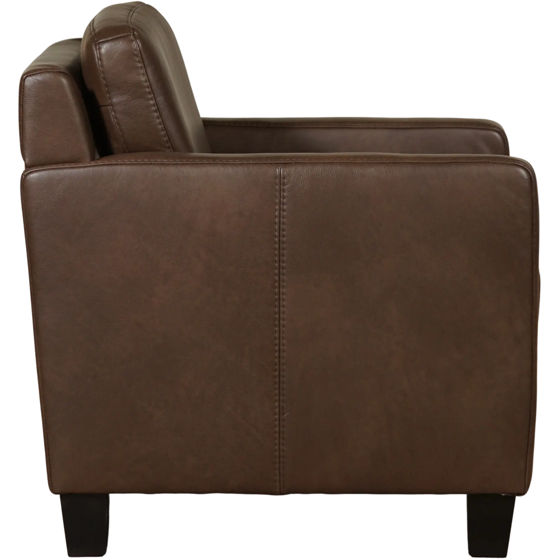 afbeelding van Set van 2 Leren fauteuils Smart - Granada Chocolate (bruin) - Poten hout zwart
