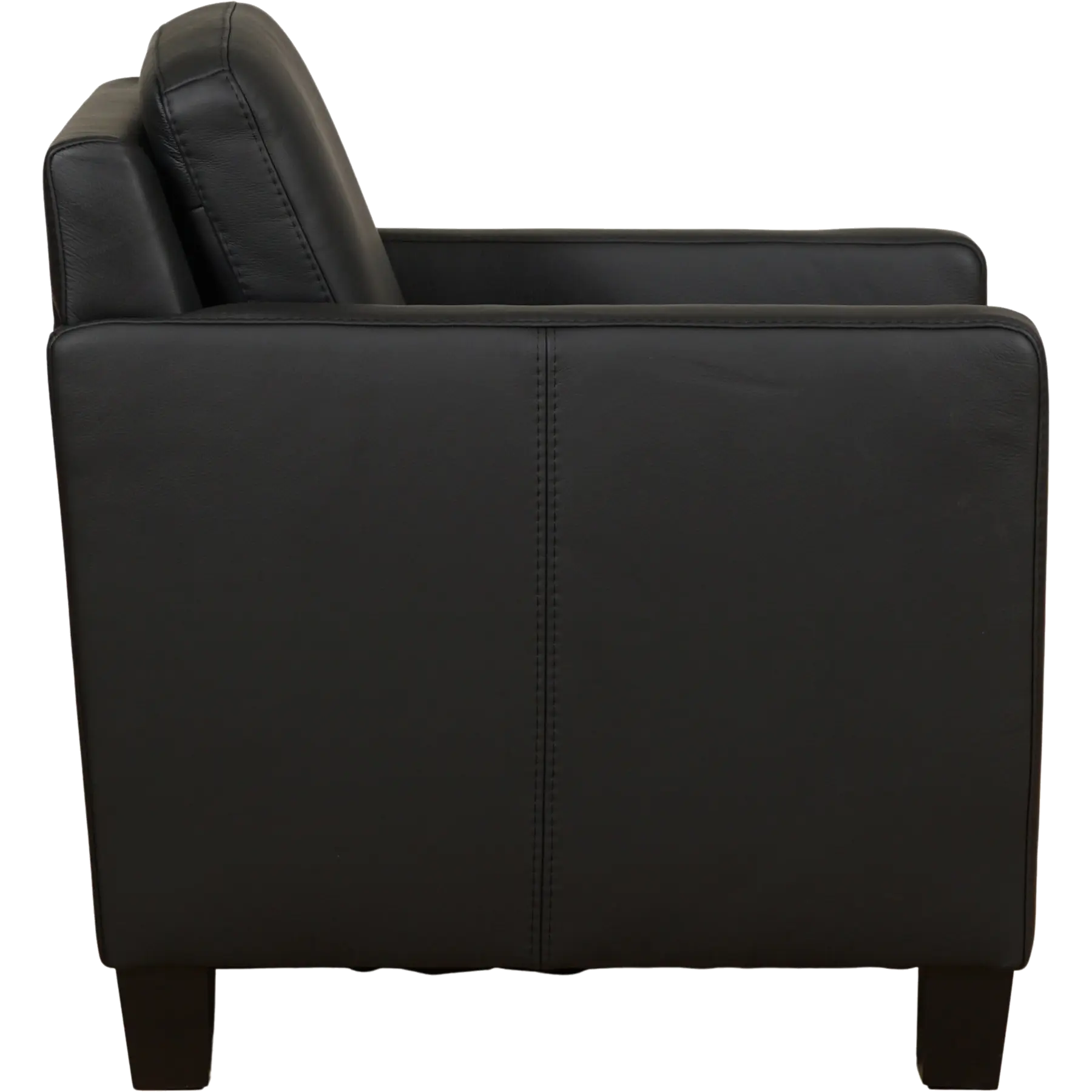 afbeelding van Set van 2 Leren fauteuils Smart - Hermes Nero (zwart) - Poten hout zwart