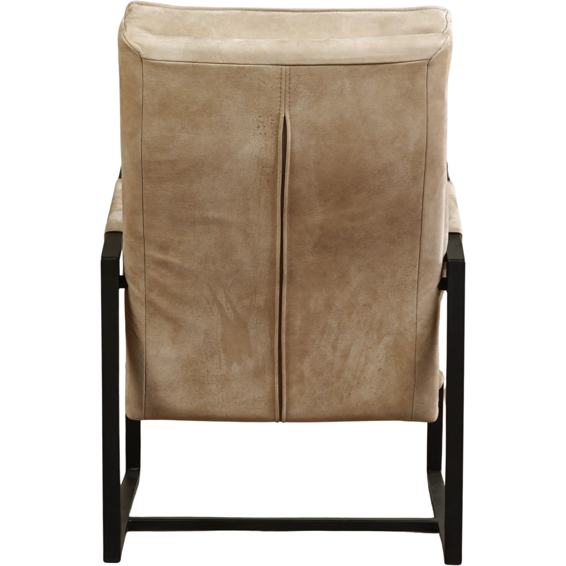 afbeelding van Set van 2 Leren fauteuils Square - Kenia Taupe (taupe/bruin)