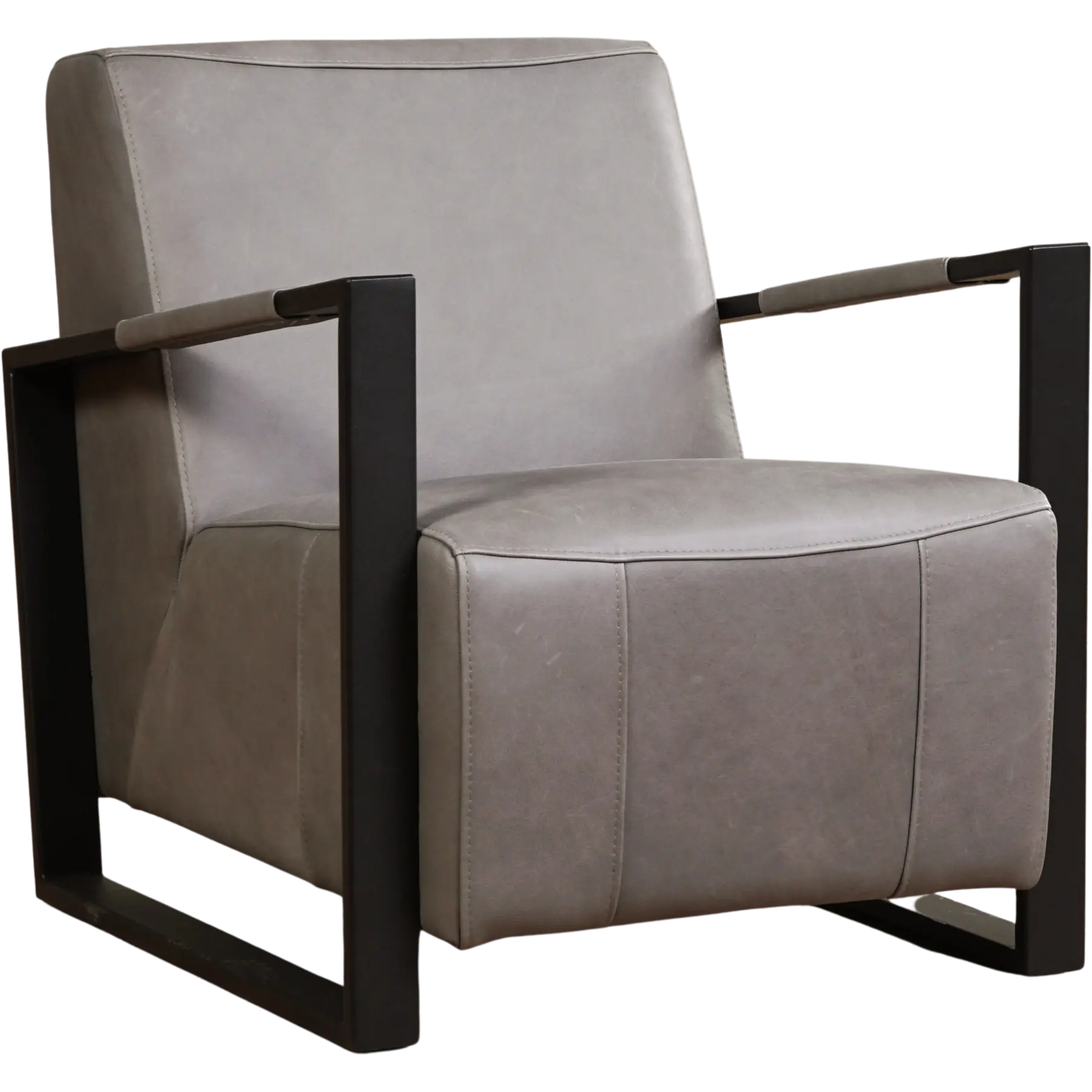 afbeelding van Set van 2 Leren fauteuils Touch - Rancho Steel (grijs)