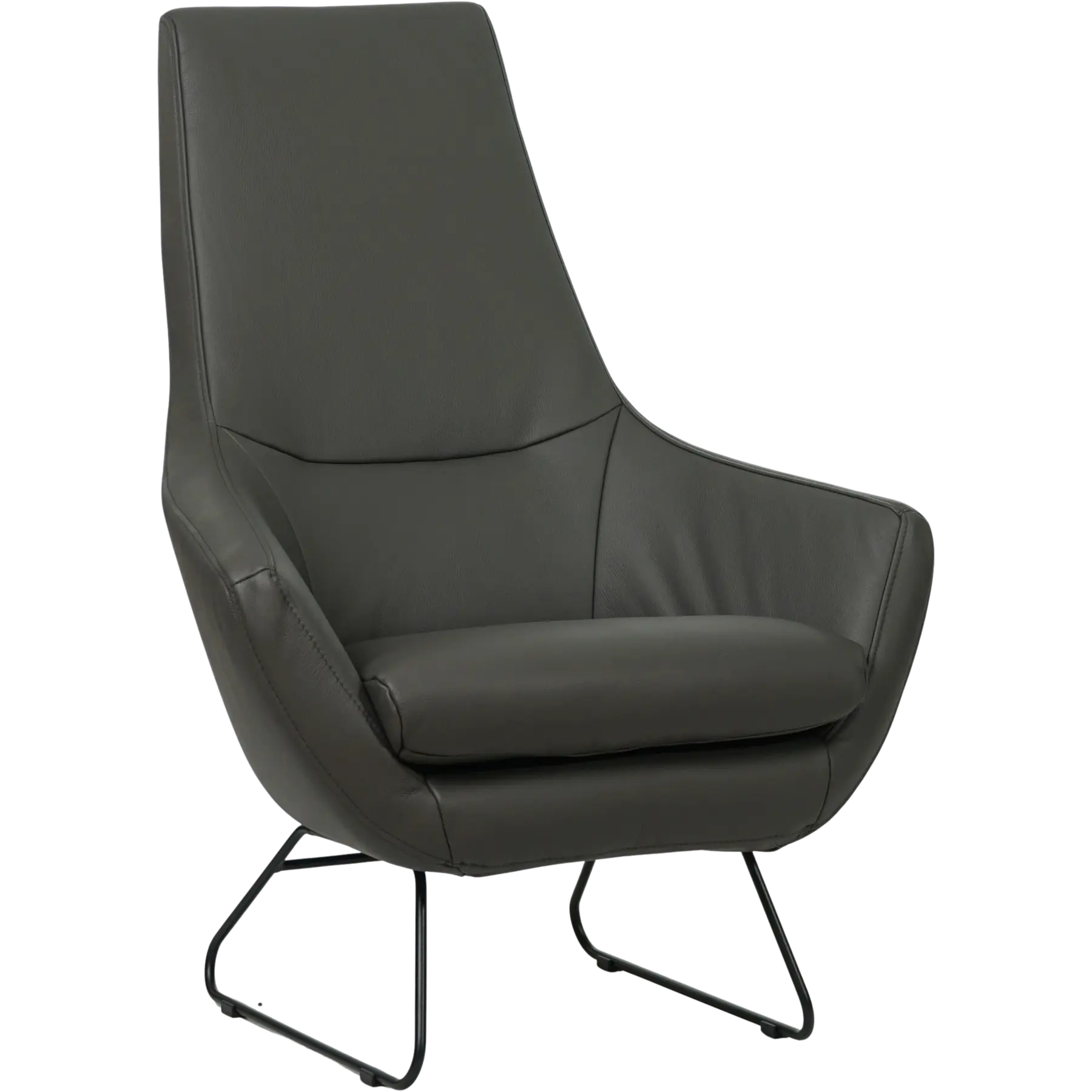 afbeelding van Set van 2 Leren fauteuils Trust - Hermes Antracite (donkergrijs)