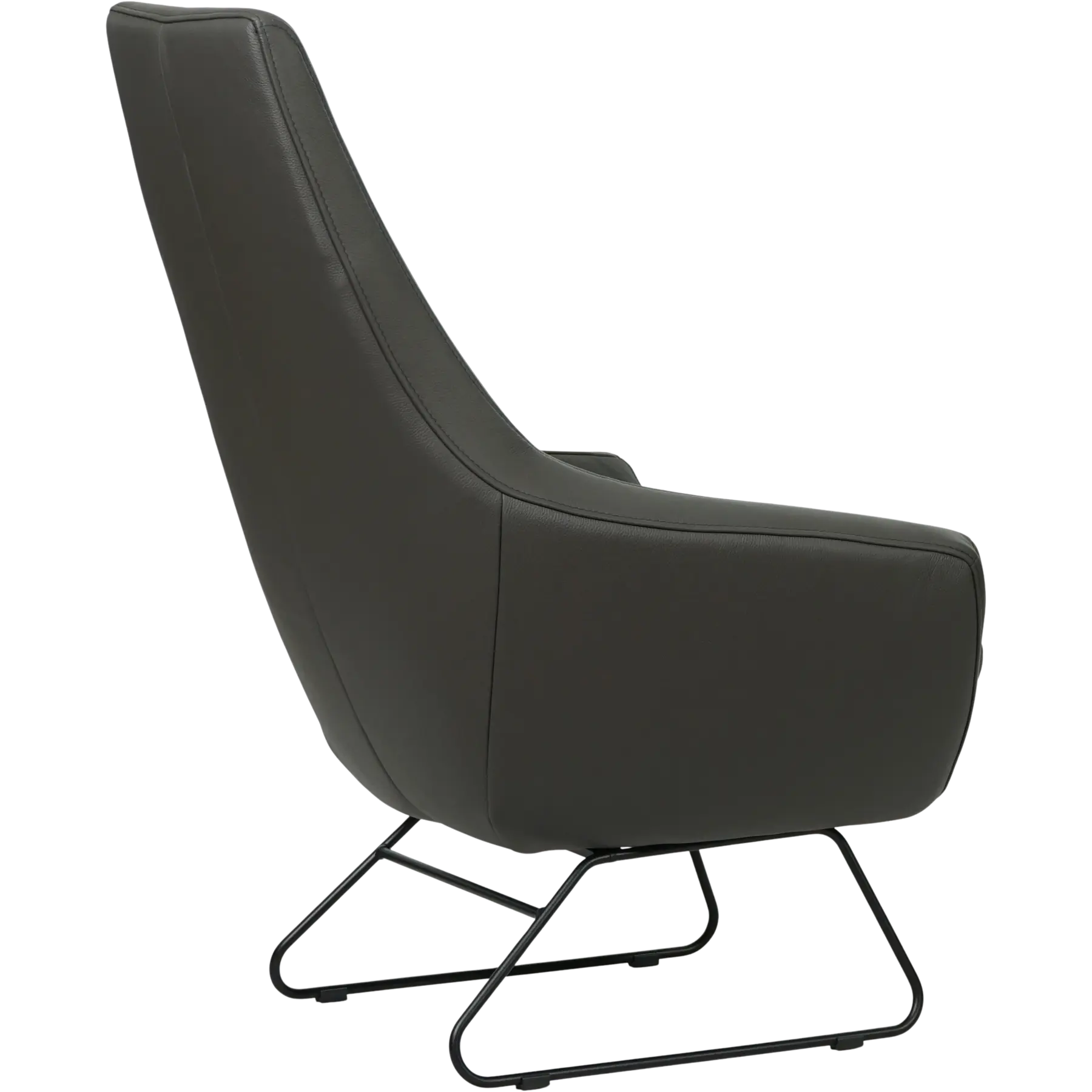 afbeelding van Set van 2 Leren fauteuils Trust - Hermes Antracite (donkergrijs)