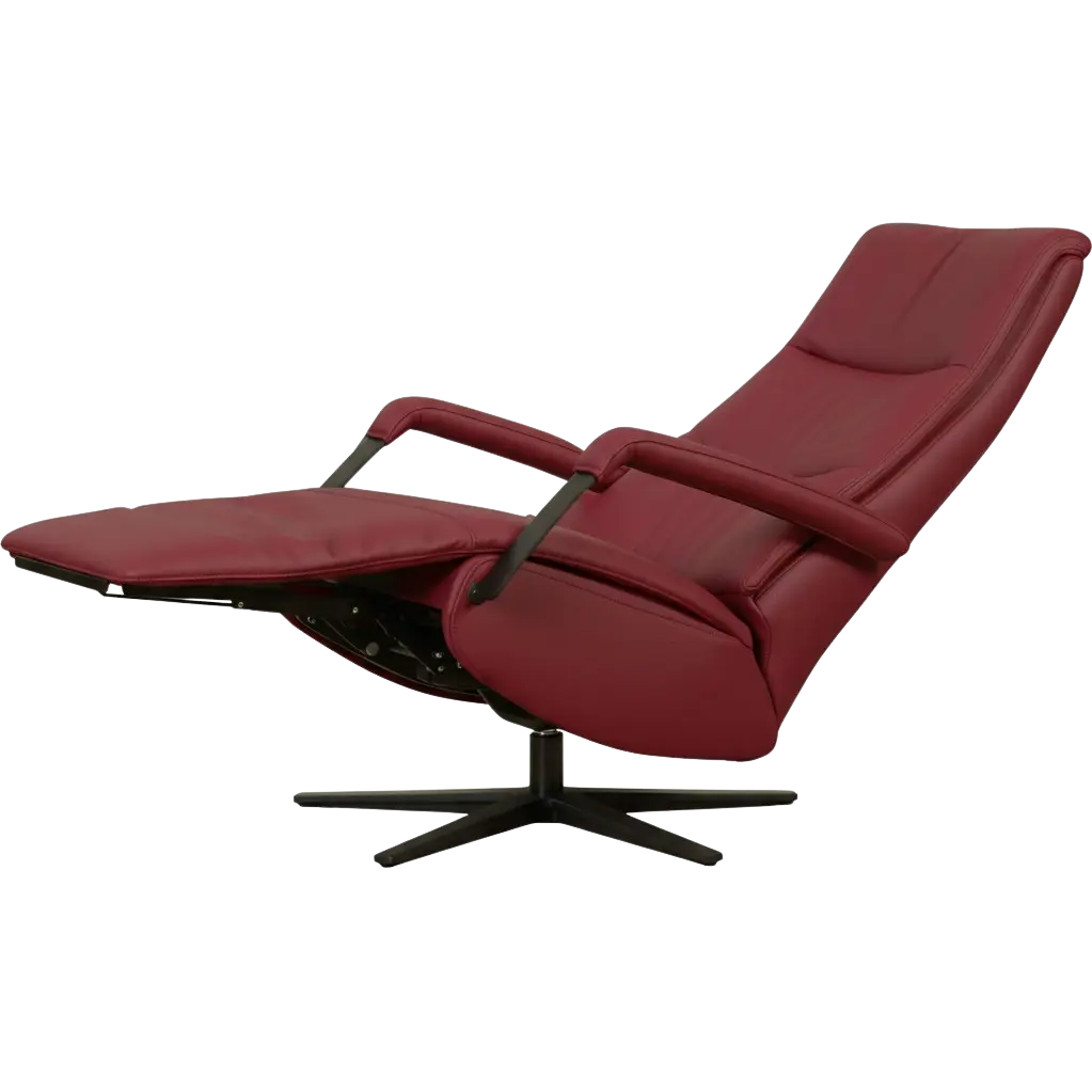 afbeelding van Leren sta-op-stoel Core - Massif Rubino (donkerrood) - extra large - stervoet zwart (breed)