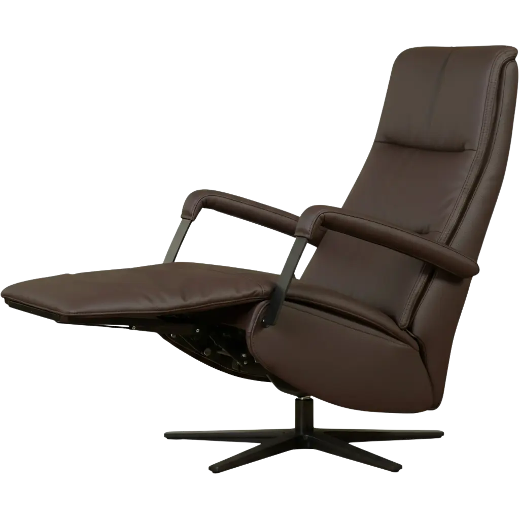 afbeelding van Leren relaxfauteuil met hartbalans Core - Toledo Espresso (bruin) - medium - stervoet zwart (breed)