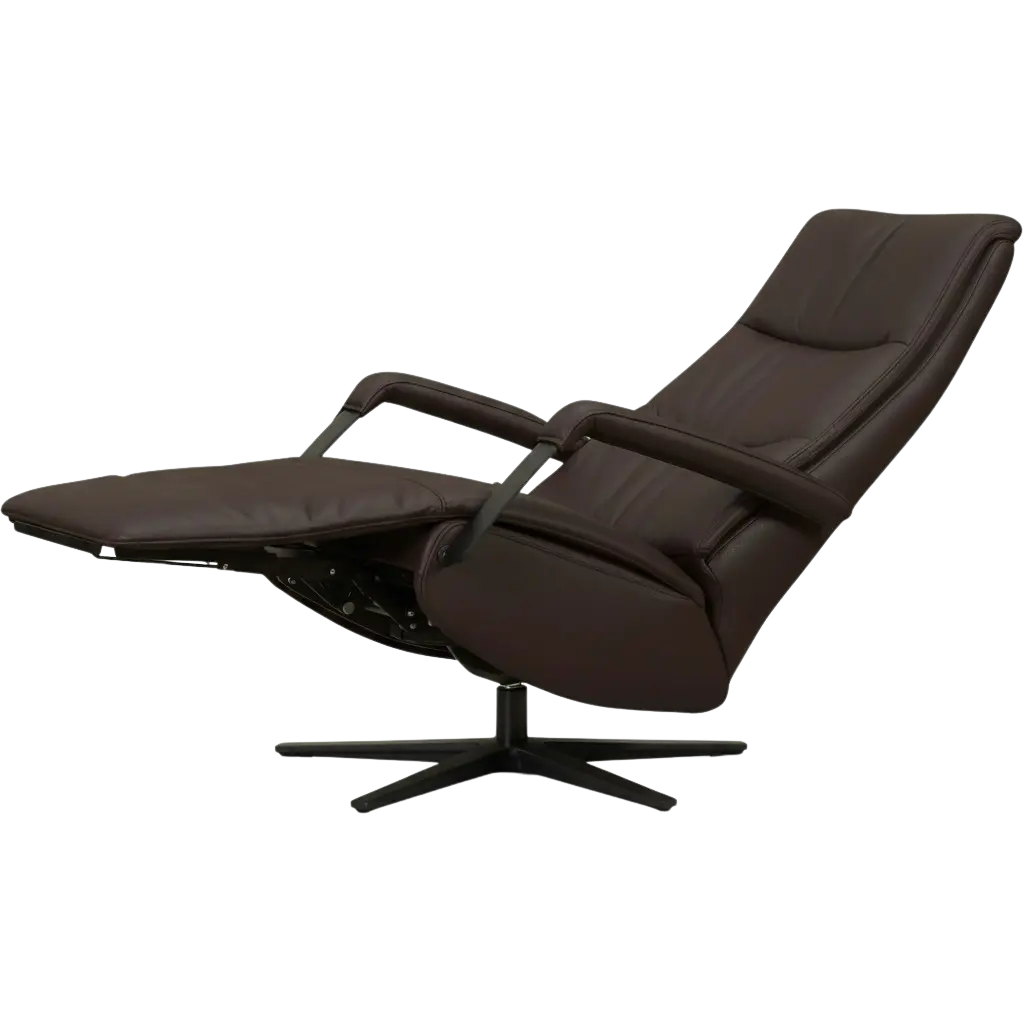 afbeelding van Leren relaxfauteuil met hartbalans Core - Toledo Espresso (bruin) - medium - stervoet zwart (breed)