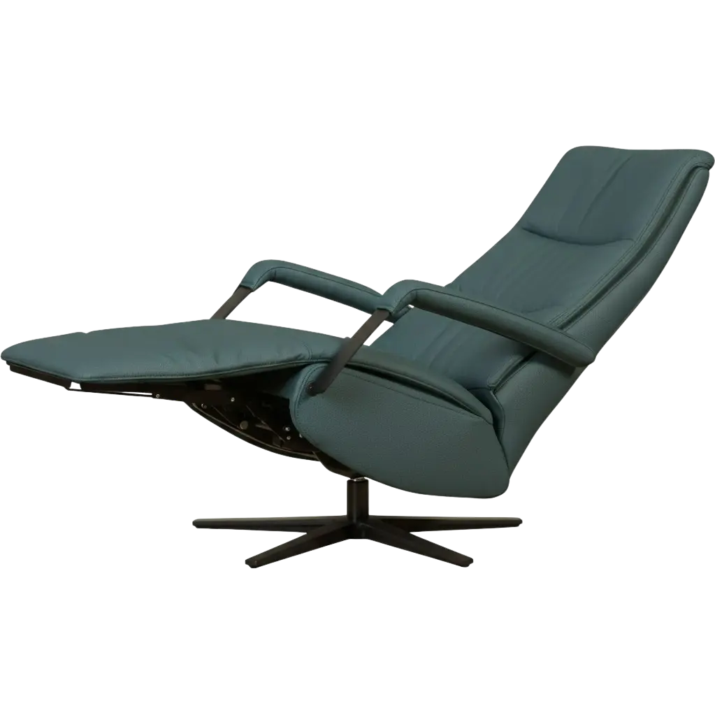 afbeelding van Leren sta-op-stoel Core - Toledo Whale (blauw/grijs) - large - stervoet zwart (breed)