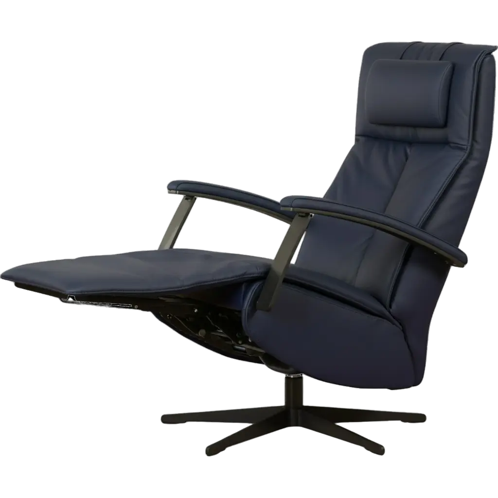 afbeelding van Leren sta-op-stoel Pure - Toledo Kobalt (blauw) - large - stervoet zwart (slank)