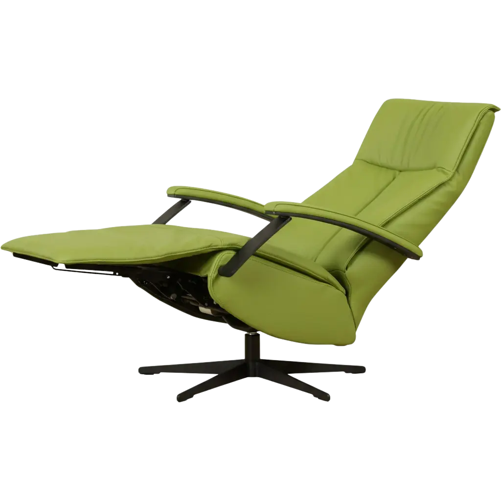 afbeelding van Leren relaxfauteuil met hartbalans Pure - Toledo Lime (felgroen) - large - stervoet zwart (slank)