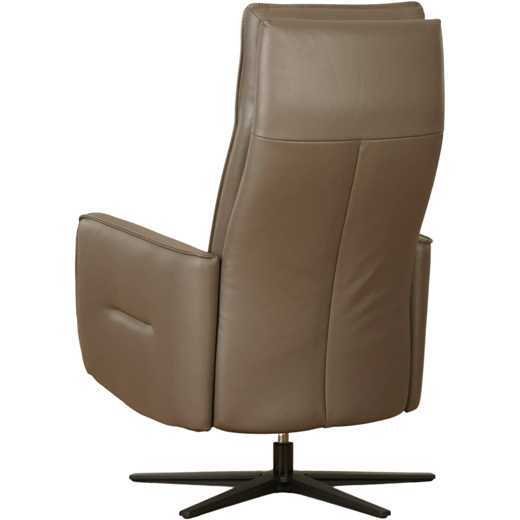 afbeelding van Leren elektrisch relaxfauteuil Honor - Massif Rock (grijs/bruin) - Large - Schotelvoet zwart