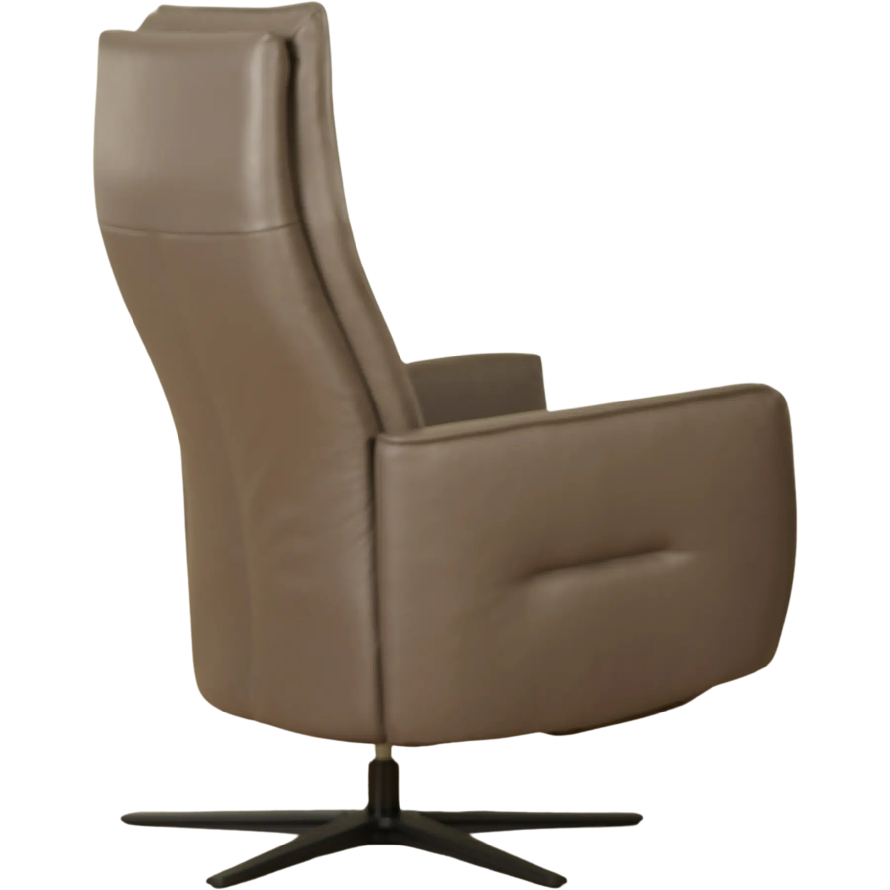 afbeelding van Leren elektrisch relaxfauteuil Honor - Massif Rock (grijs/bruin) - Large - Schotelvoet zwart