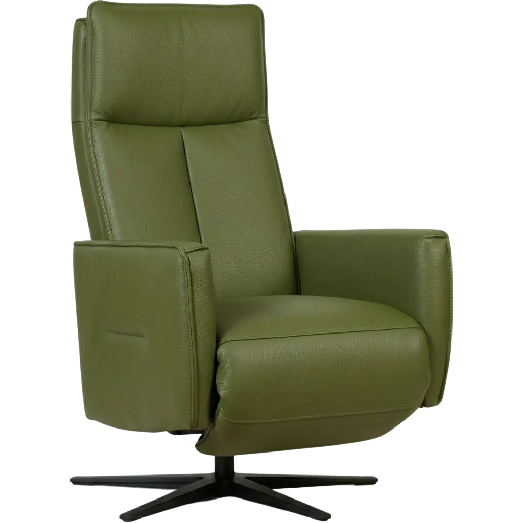 afbeelding van Leren elektrisch relaxfauteuil Honor - Toledo Apple Green (groen) - Medium - Stervoet zwart