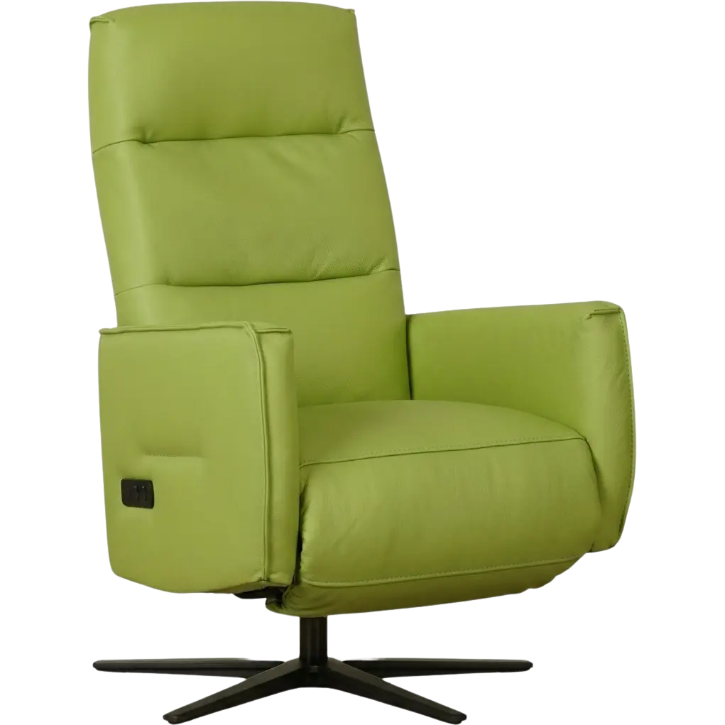 afbeelding van Leren elektrisch relaxfauteuil Pride - Toledo Lime (felgroen) - Large - Stervoet zwart