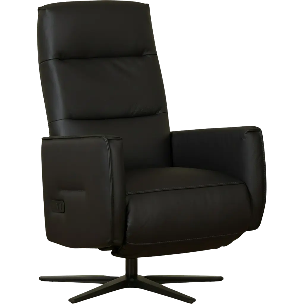 afbeelding van Leren handmatige relaxfauteuil Pride - Toledo Nero (zwart) - Medium - Stervoet zwart