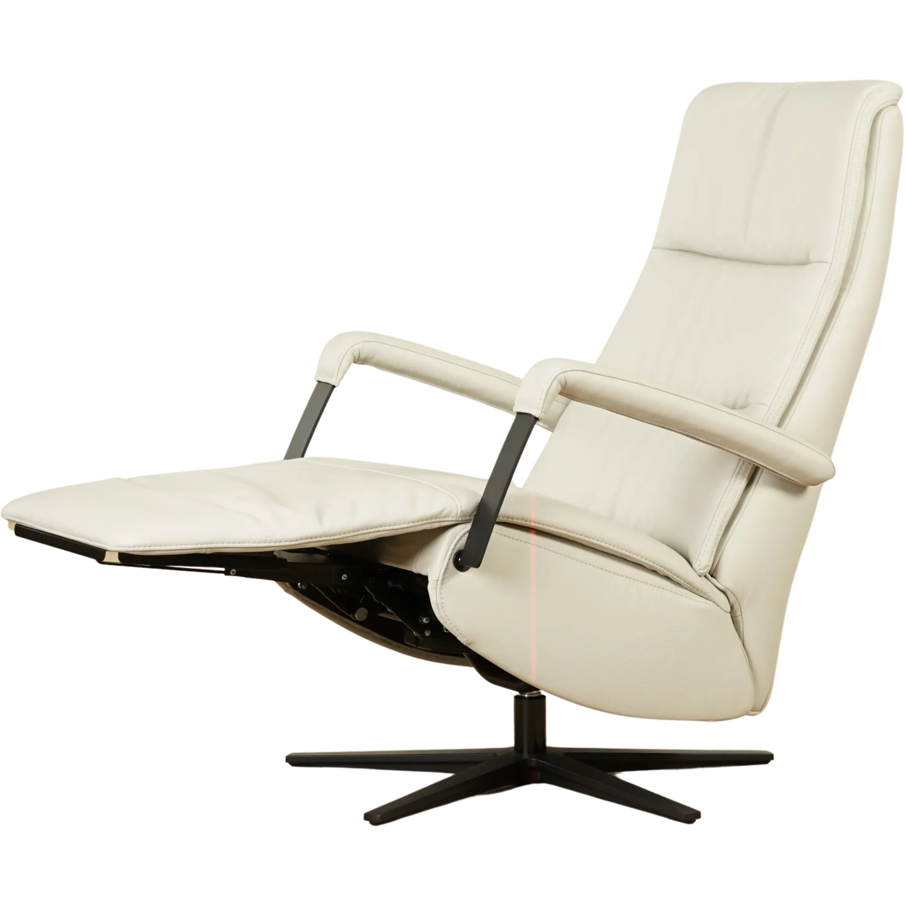 afbeelding van Leren elektrisch relaxfauteuil Core - Toledo Nebbia (creme) - large - stervoet zwart (breed)
