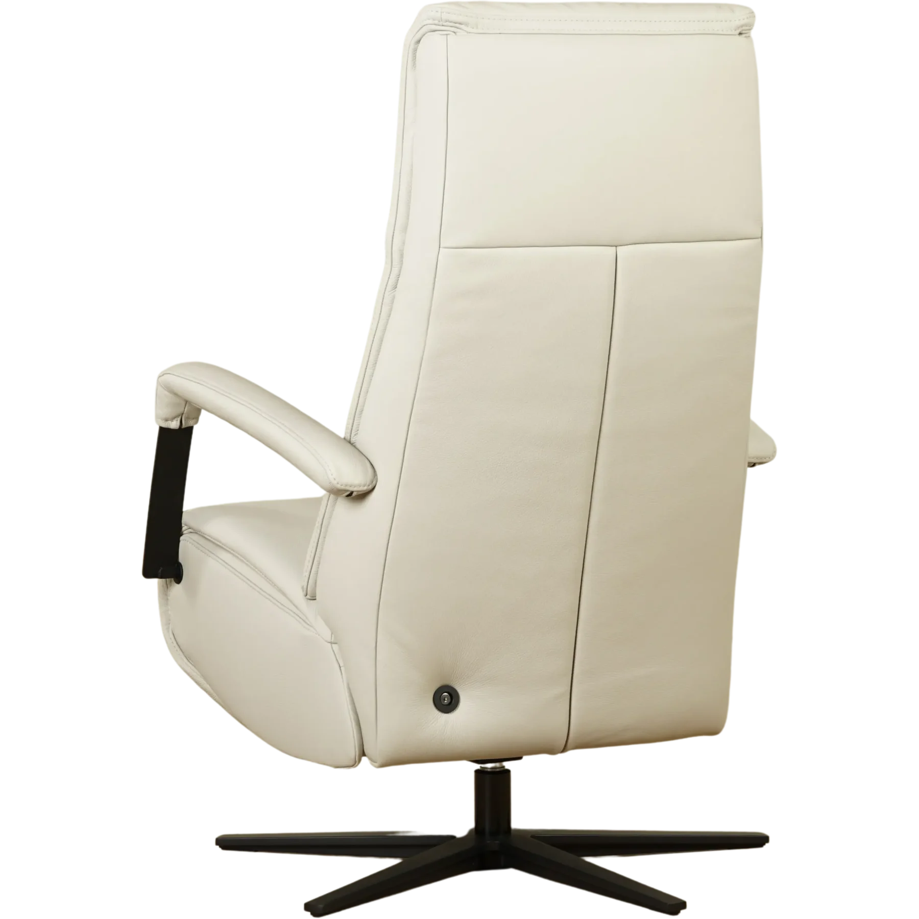 afbeelding van Leren sta-op-stoel Core - Toledo Nebbia (creme) - large - stervoet zwart (breed)