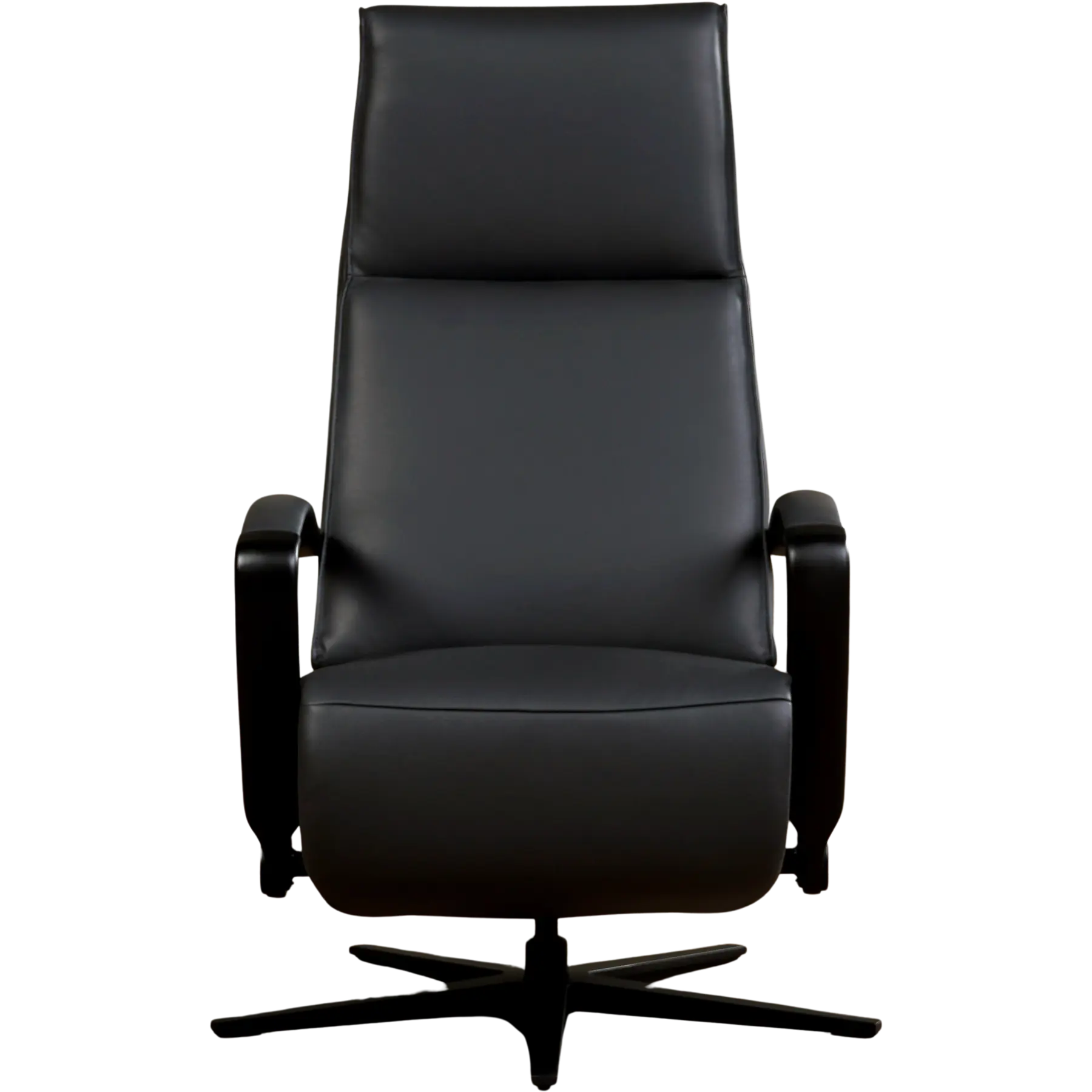 afbeelding van Leren relaxfauteuil Idol elektrisch - Massif Graphite (donkergrijs) - Medium (zithoogte 46cm) - Stervoet zwart