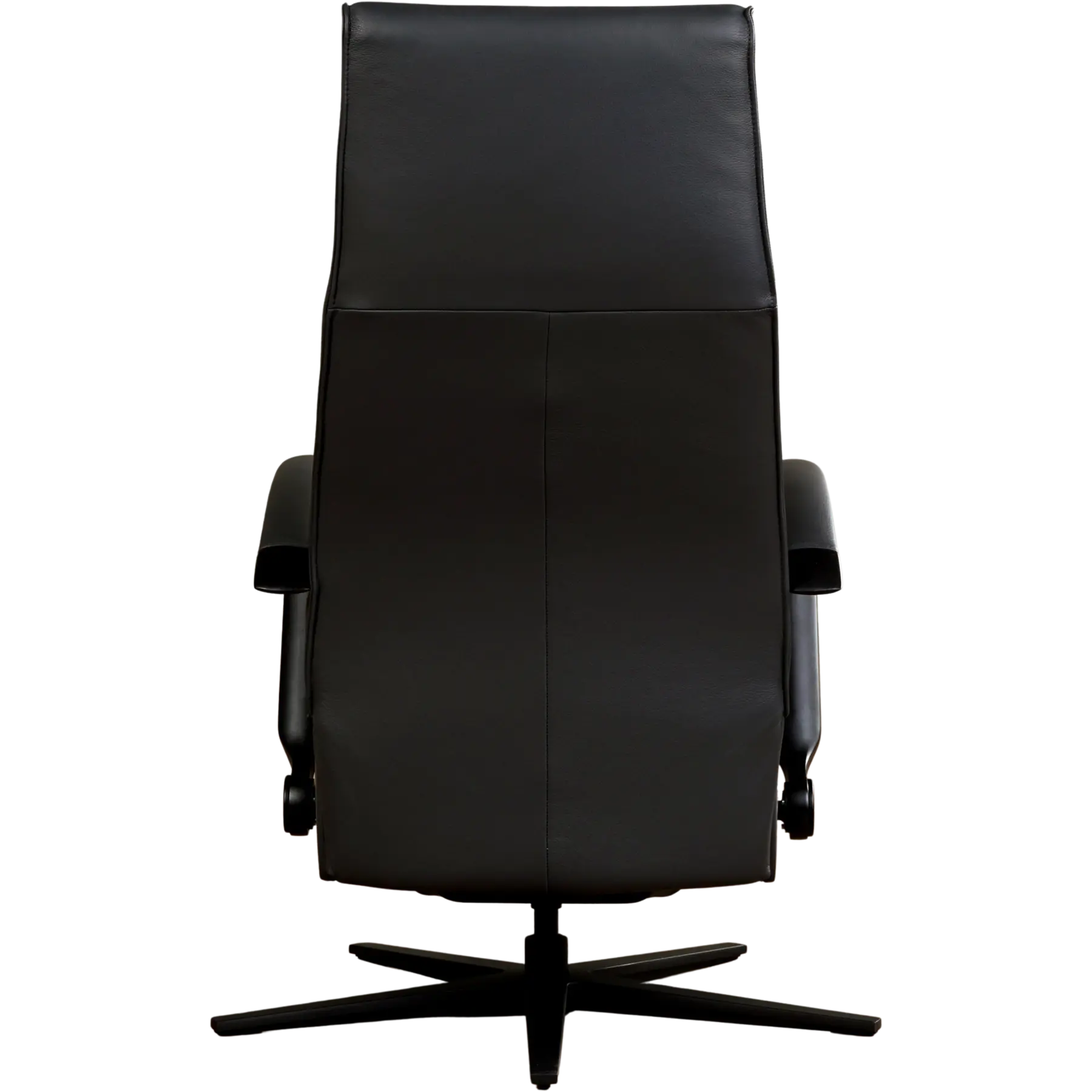 afbeelding van Leren relaxfauteuil Idol elektrisch - Massif Graphite (donkergrijs) - Medium (zithoogte 46cm) - Stervoet zwart