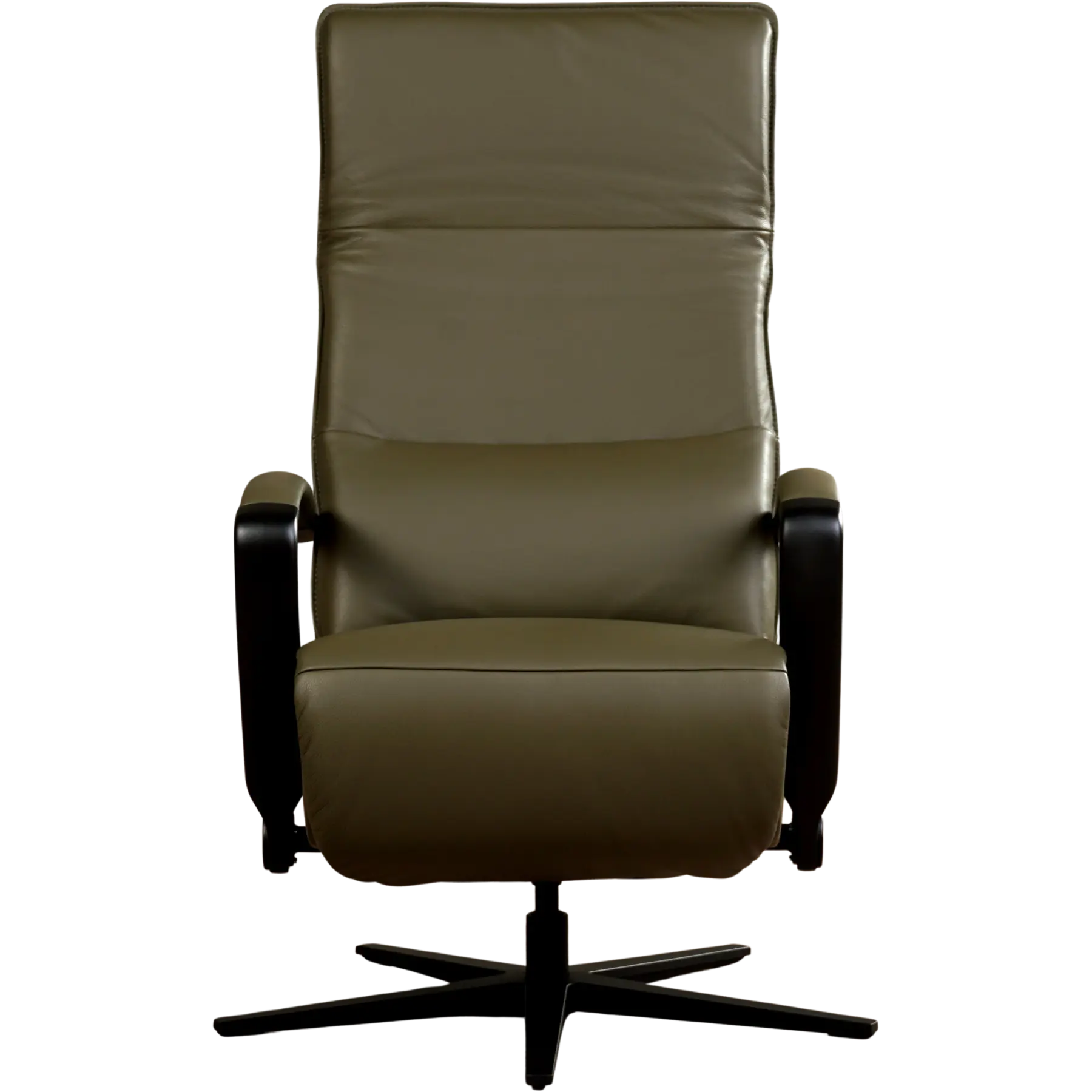 afbeelding van Leren relaxfauteuil Matrix - Massif Olive (olijf/groen) - Medium (zithoogte 46cm) - Stervoet zwart