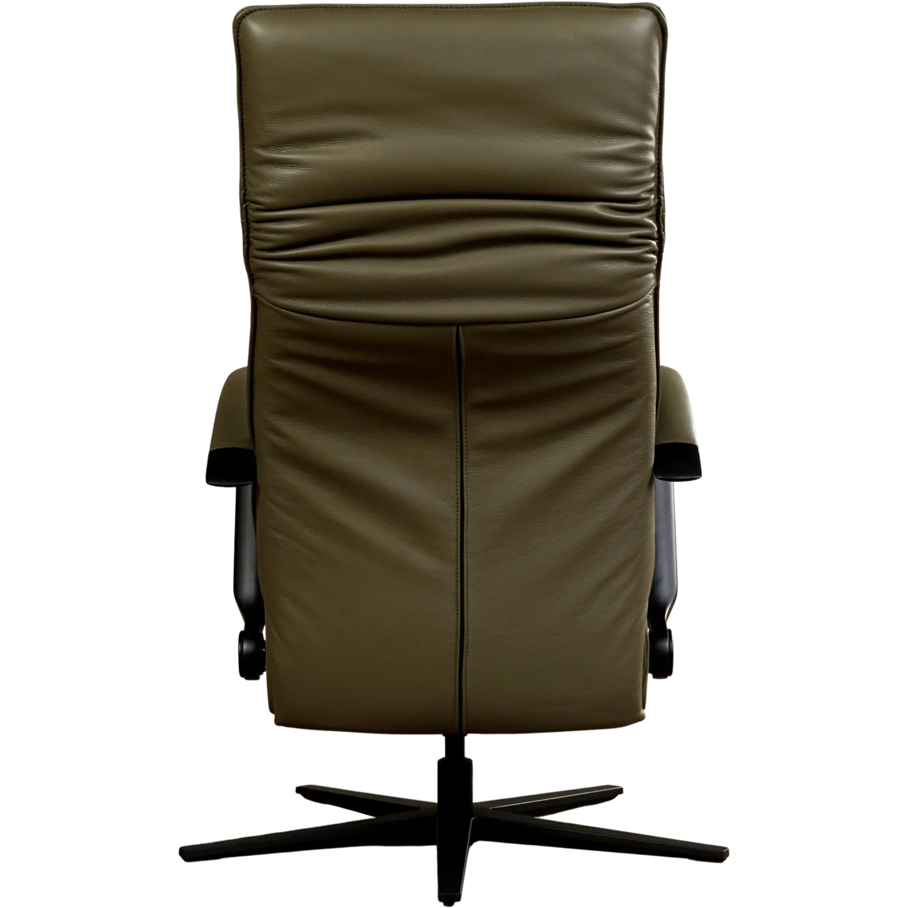 afbeelding van Leren relaxfauteuil Matrix - Massif Olive (olijf/groen) - Medium (zithoogte 46cm) - Stervoet zwart