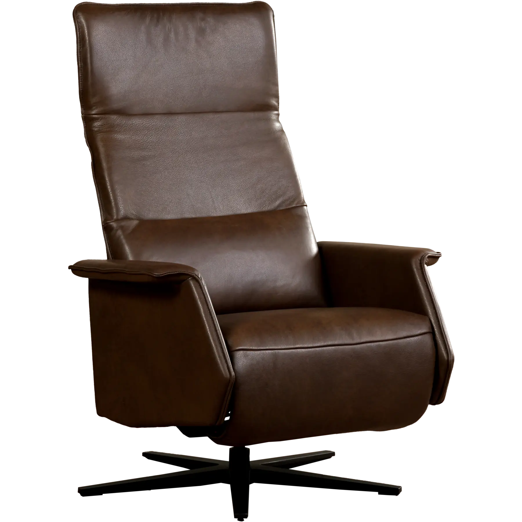 afbeelding van Leren relaxfauteuil Mojo - Granada Chocolate (bruin) - Small (zithoogte 43cm) - Stervoet zwart