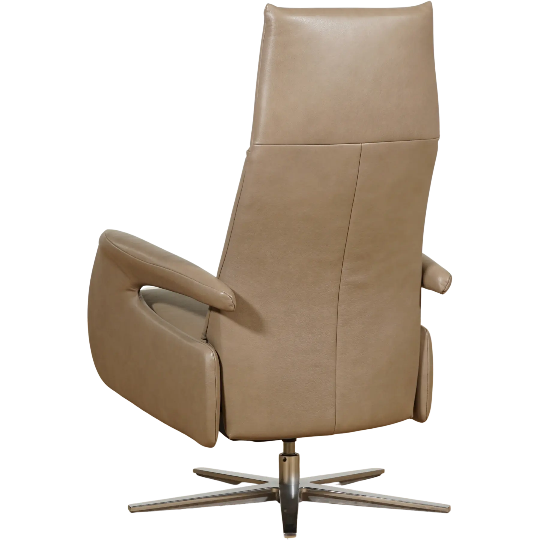afbeelding van Leren relaxfauteuil Note - Granada Taupe (taupe/bruin) - Medium (zithoogte 46cm) - Stervoet chroom