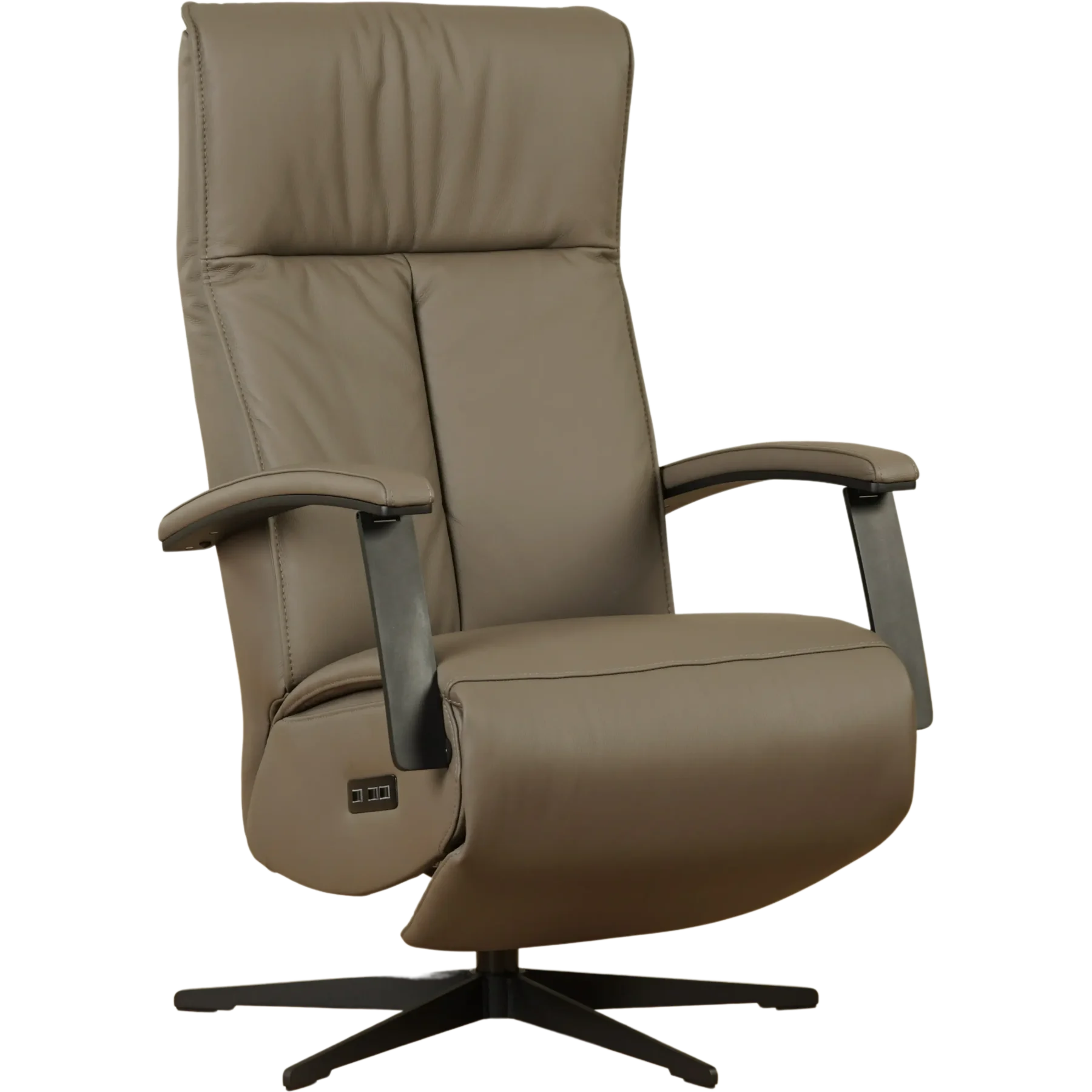 afbeelding van Leren sta-op-stoel Pure - Toledo Moss (bruin/groen) - large - stervoet zwart (slank)