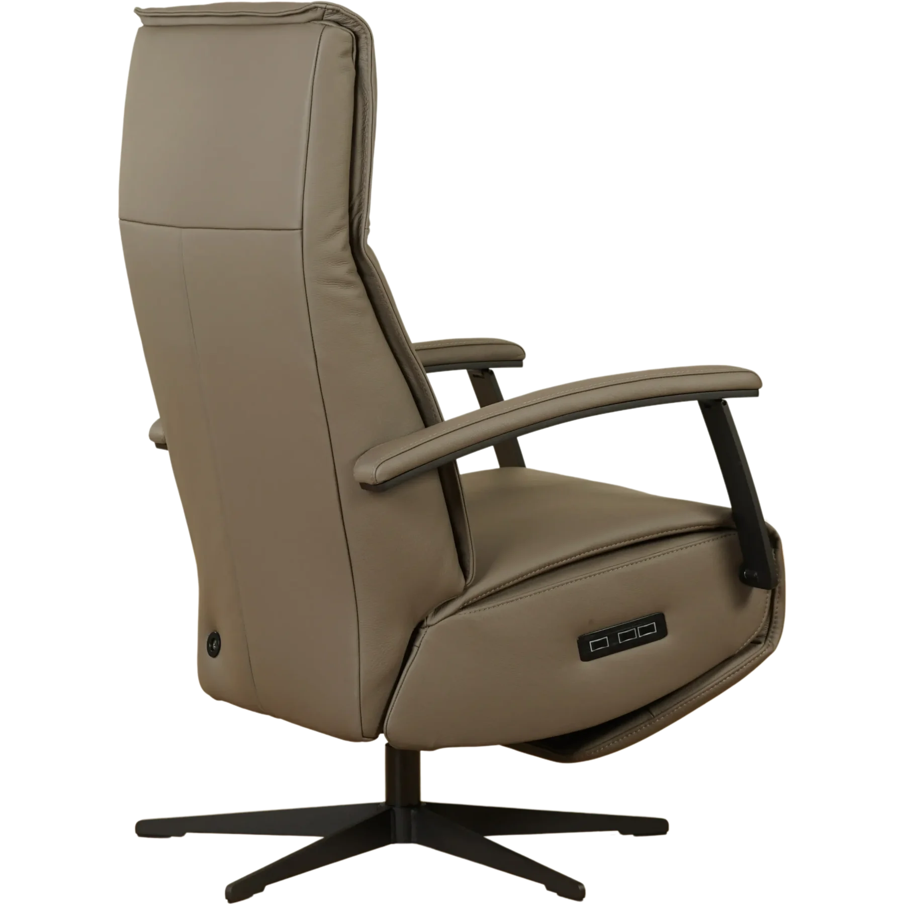 afbeelding van Leren relaxfauteuil met hartbalans Pure - Toledo Moss (bruin/groen) - small - stervoet zwart (slank)