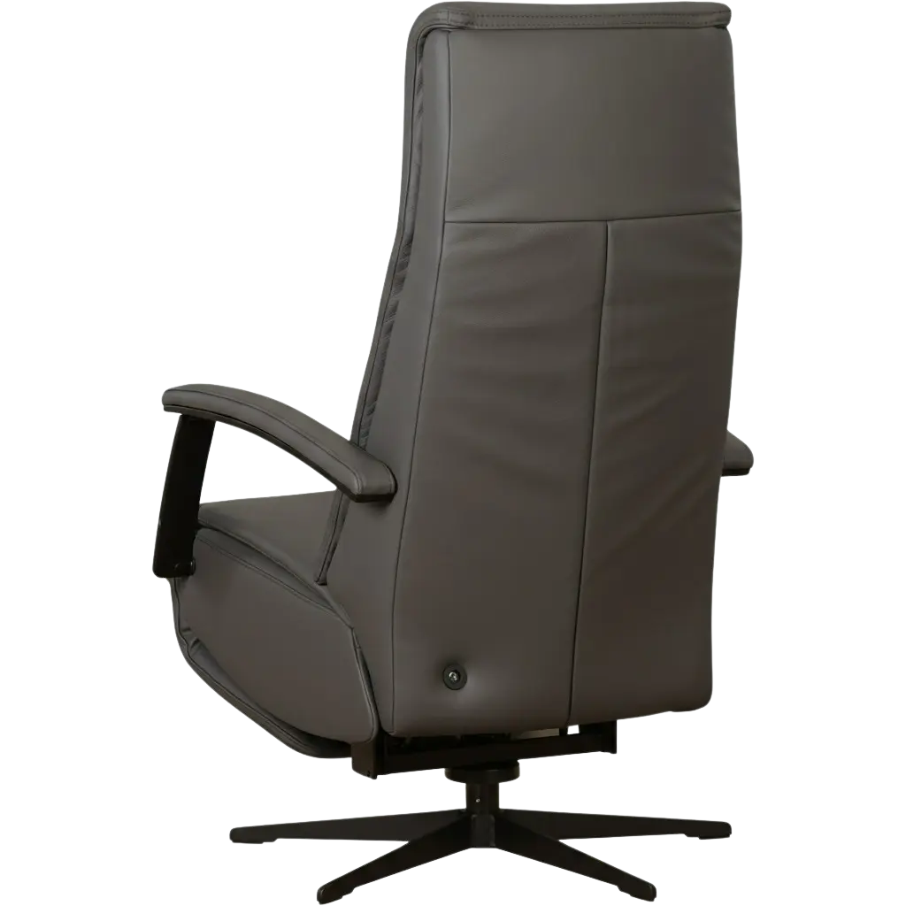 afbeelding van Leren elektrisch relaxfauteuil Balance - Massif Antracite (donkergrijs) - small - stervoet zwart (slank)