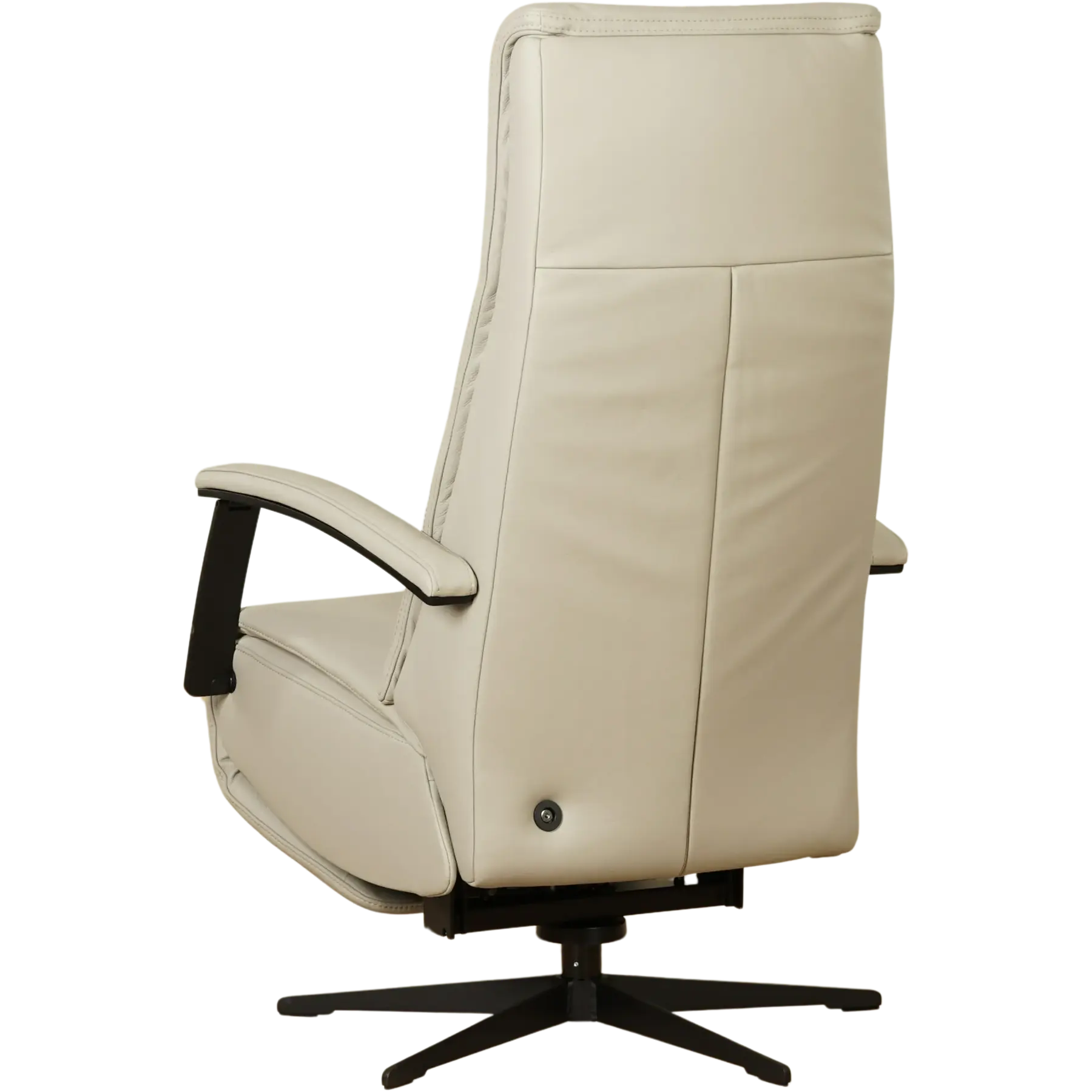 afbeelding van Leren relaxfauteuil met hartbalans Balance - Massif Dove (lichtgrijs) - large - stervoet zwart (slank)