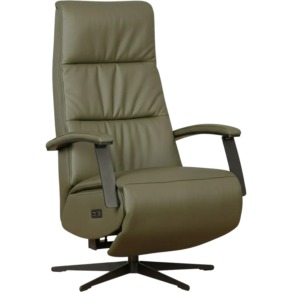 afbeelding van Leren sta-op-stoel Balance - Massif Olive (olijf/groen) - large - stervoet zwart (slank)