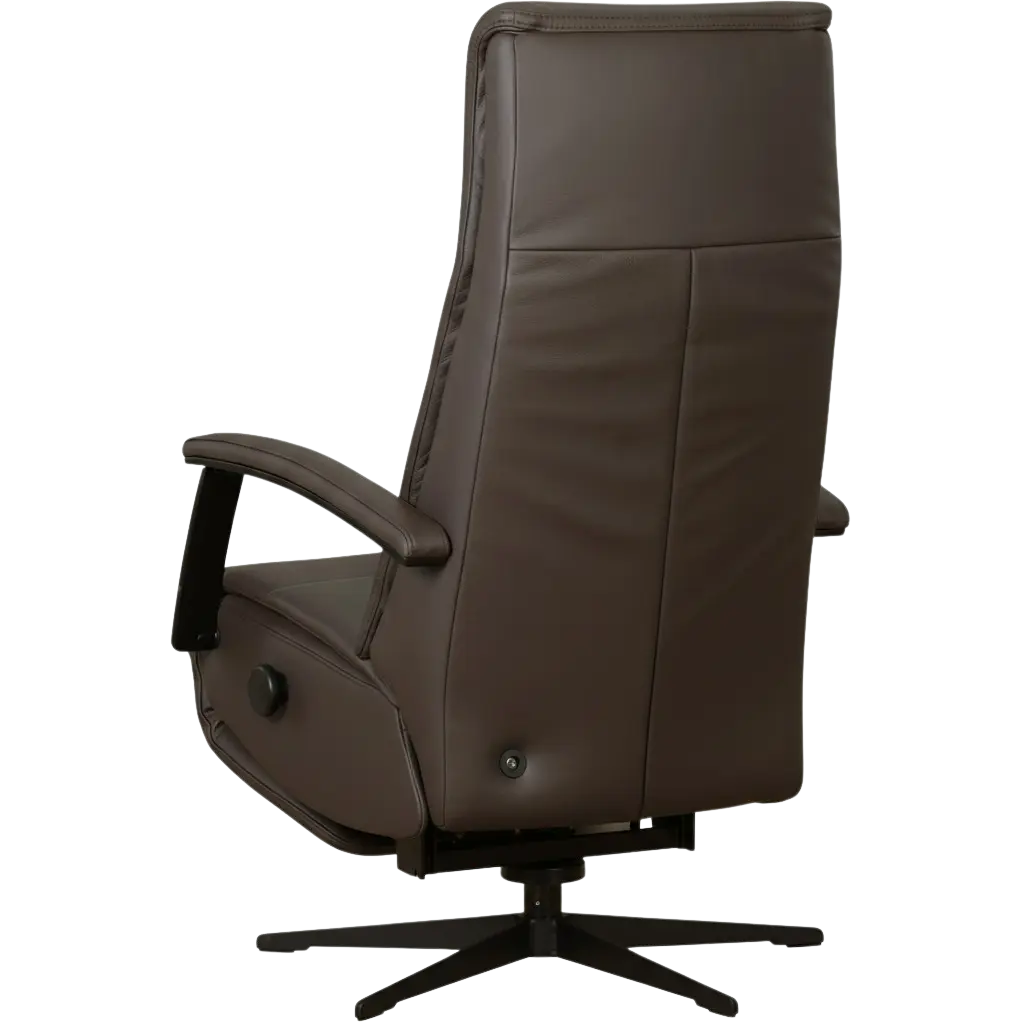 afbeelding van Leren relaxfauteuil met hartbalans Balance - Toledo Espresso (bruin) - large - stervoet zwart (slank)