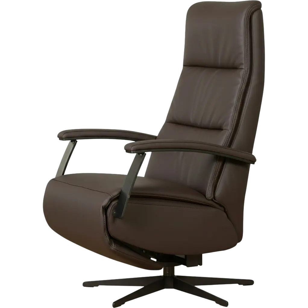 afbeelding van Leren elektrisch relaxfauteuil Balance - Toledo Espresso (bruin) - medium - stervoet zwart (slank)