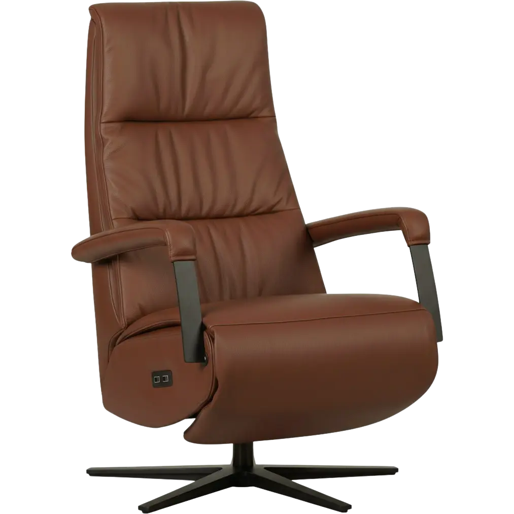 afbeelding van Leren elektrisch relaxfauteuil Core - Massif Armagnac (donkercognac) - medium - stervoet zwart (breed)