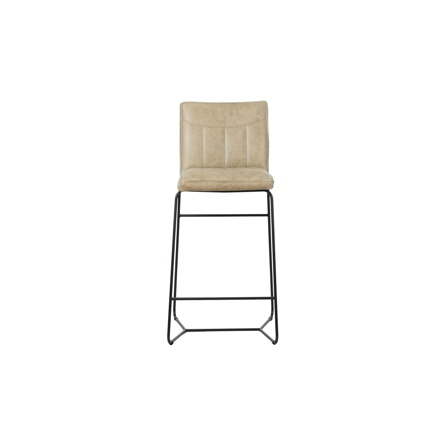 afbeelding van Set van 2 leren barkrukken Right - Vintage Leer Taupe