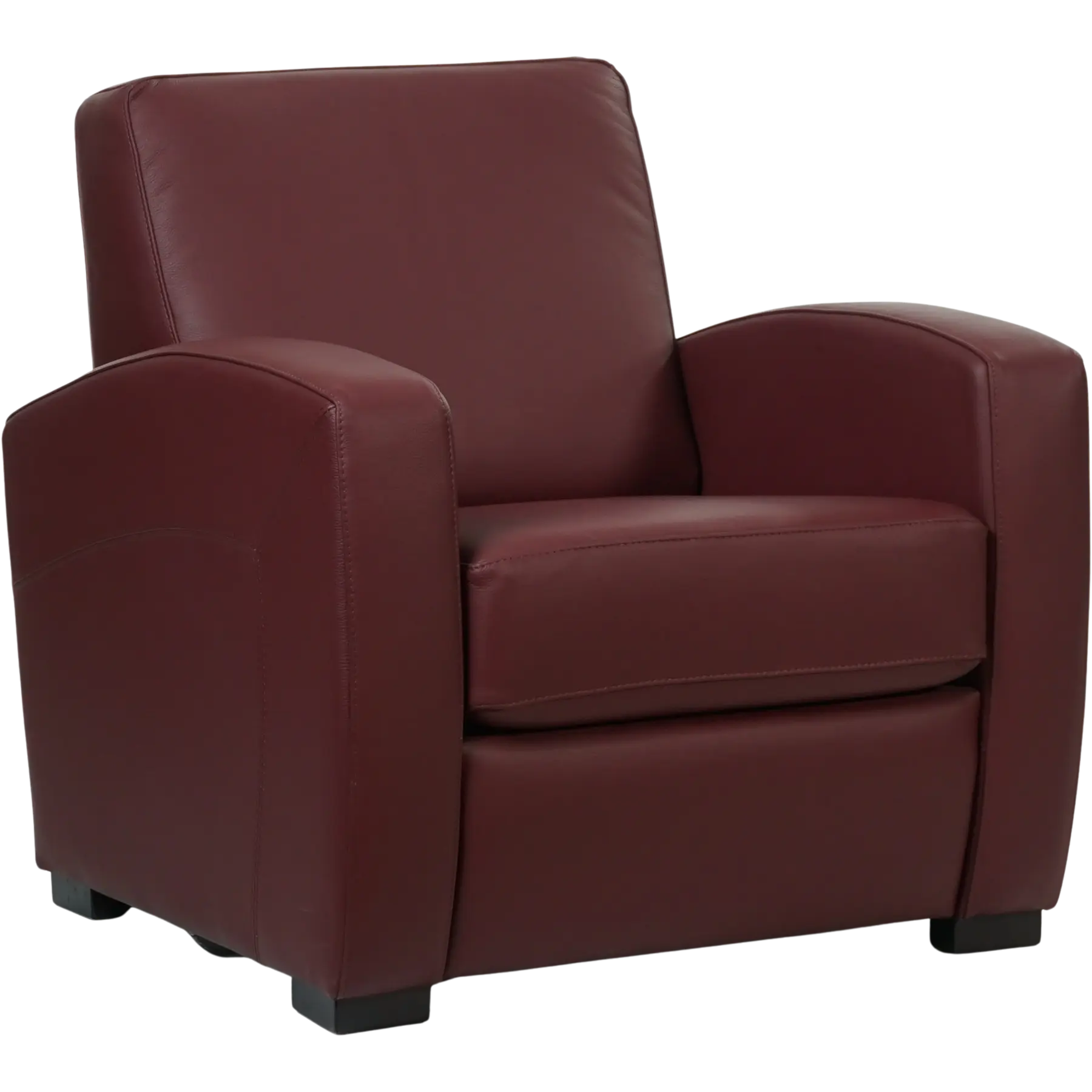 afbeelding van Leren fauteuil Kindly - Toledo Leer Bordeaux - Hout bruin