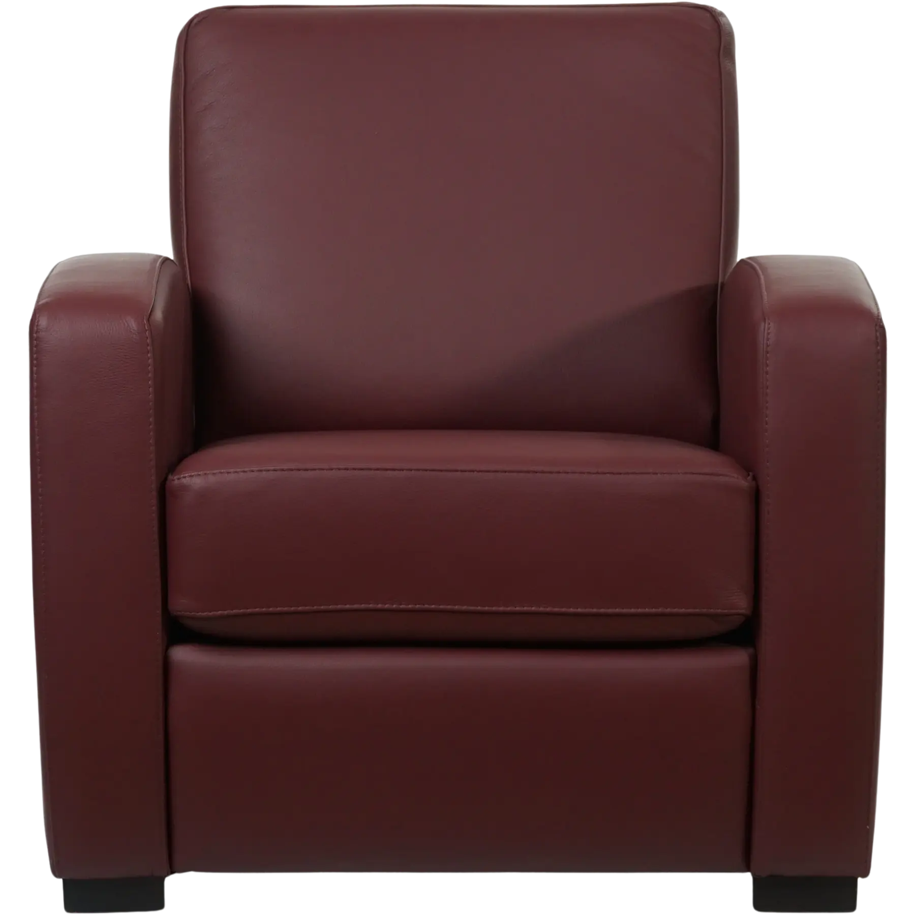 afbeelding van Leren fauteuil Kindly - Toledo Leer Bordeaux - Hout bruin